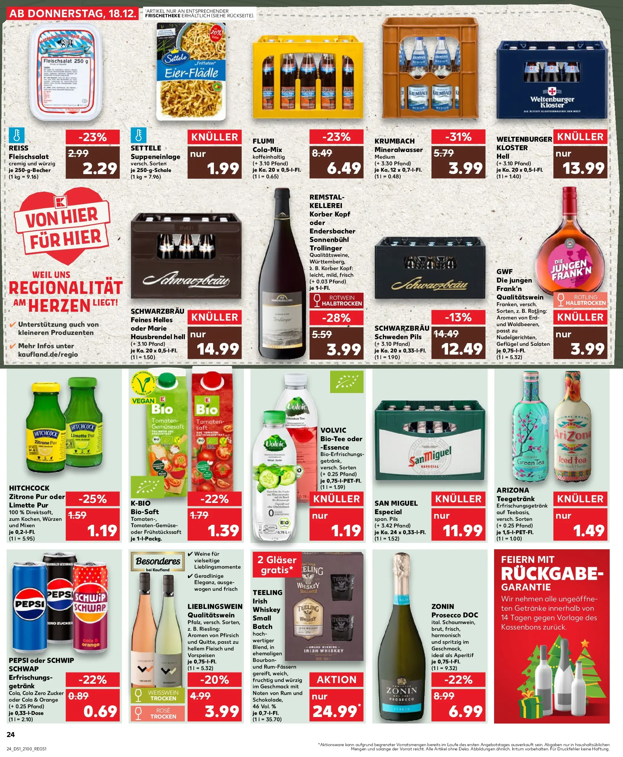 Prospekt Kaufland ab 22.12.2025 » Angebote Online zum Blättern | Seite: 24 | Produkte: Cola, Rotwein, Pepsi, Fleisch