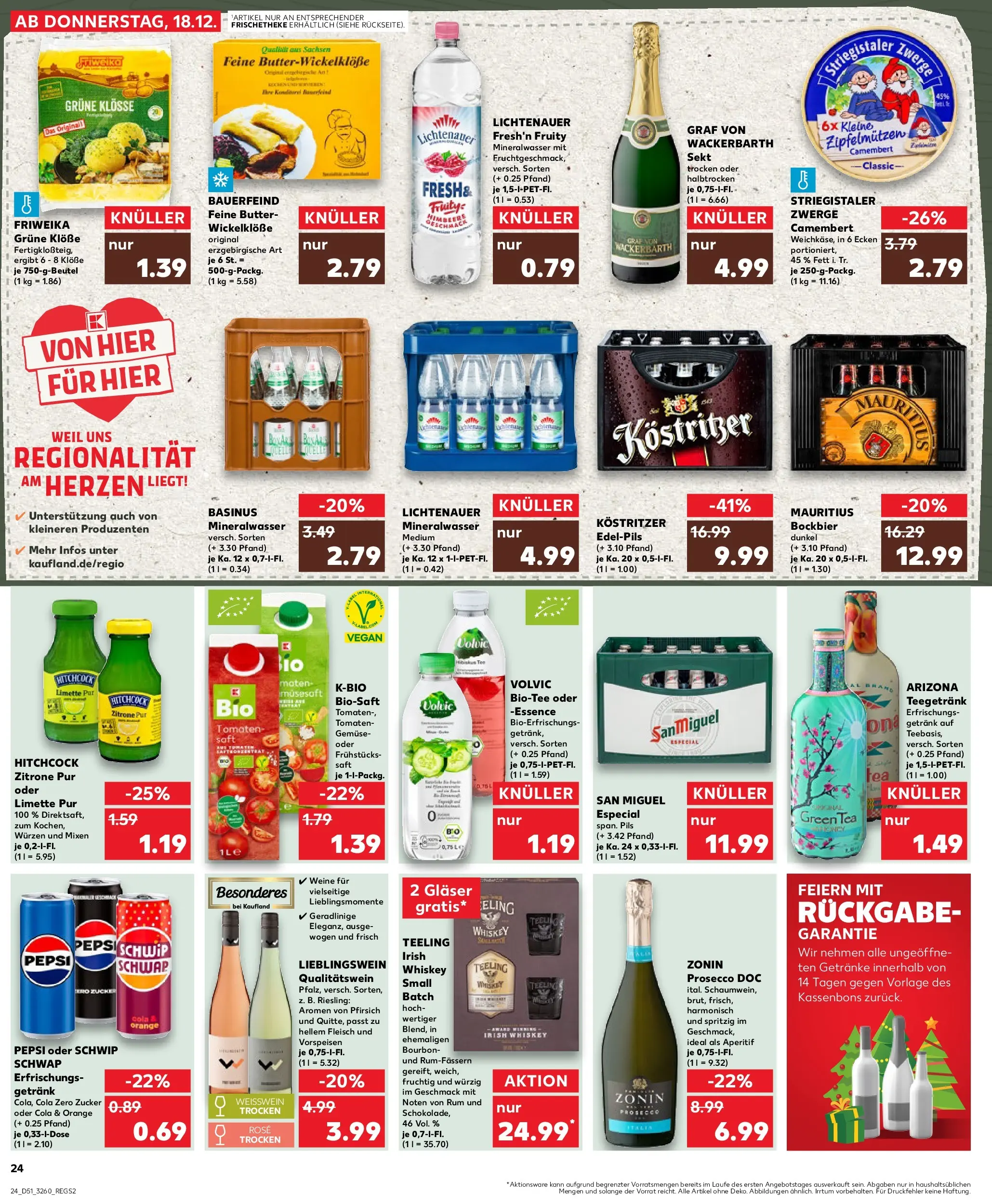 Prospekt Kaufland ab 22.12.2025 » Angebote Online zum Blättern | Seite: 24 | Produkte: Rum, Schwip schwap, Prosecco, Fleisch