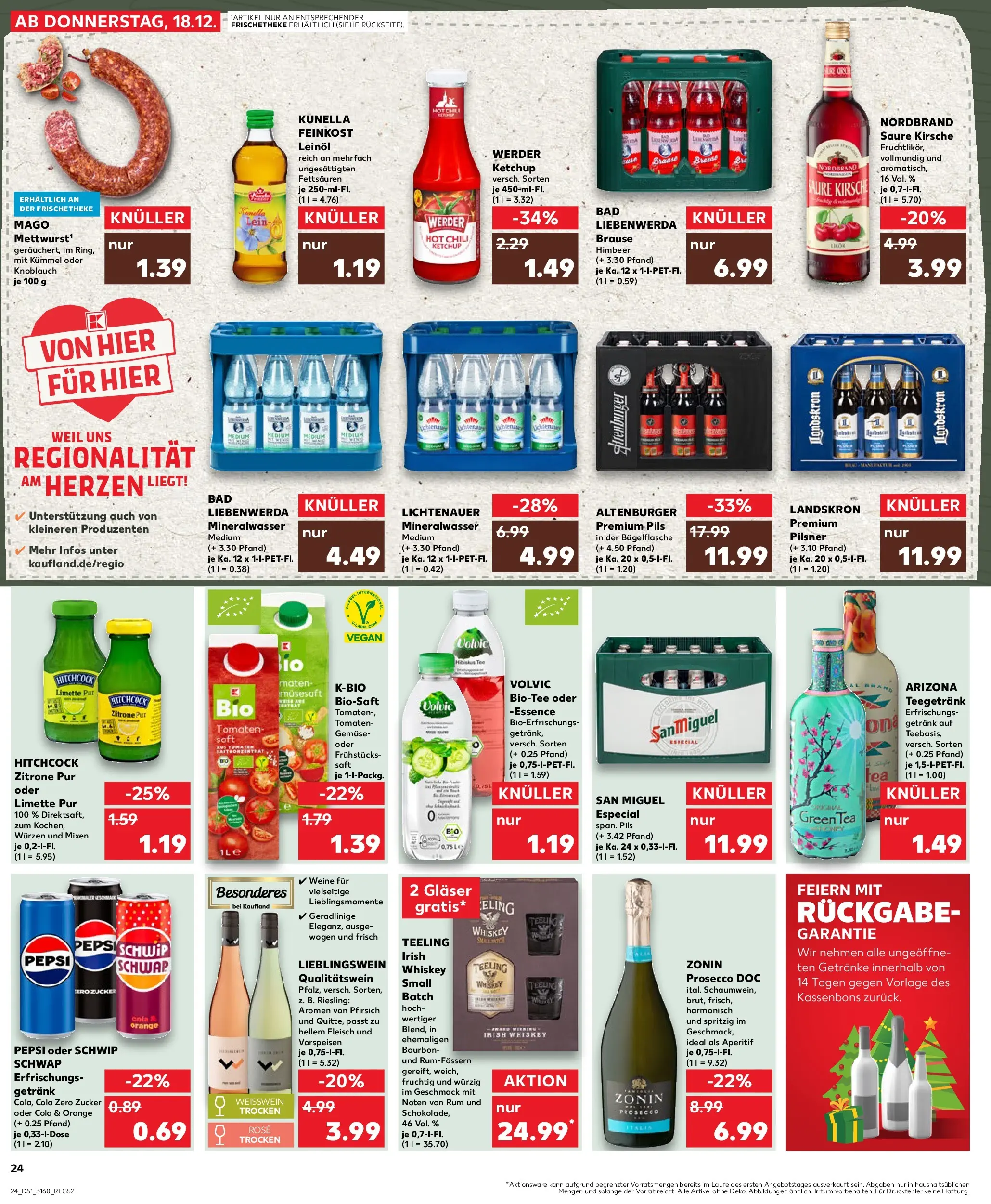 Prospekt Kaufland ab 22.12.2025 » Angebote Online zum Blättern | Seite: 24 | Produkte: Mineralwasser, Prosecco, Gemüse, Volvic