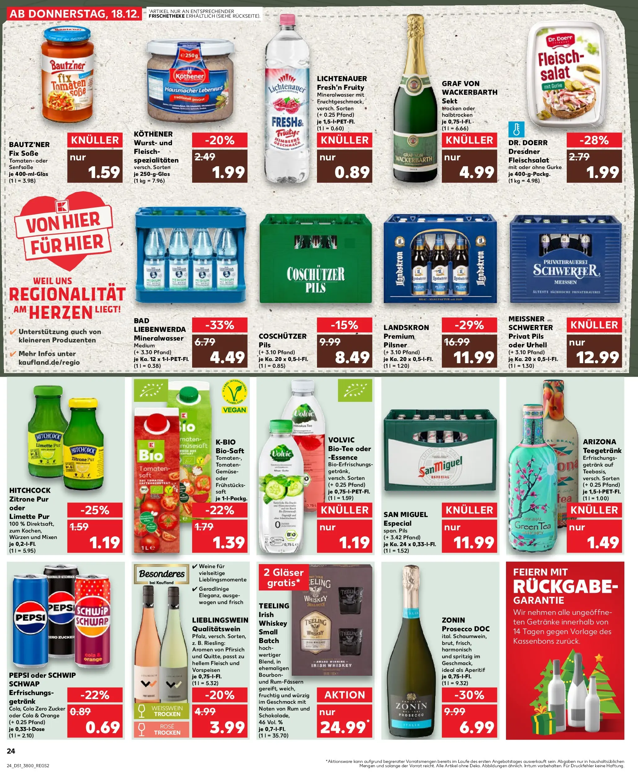 Prospekt Kaufland ab 22.12.2025 » Angebote Online zum Blättern | Seite: 24 | Produkte: Weißwein, Mineralwasser, Limette, Salat