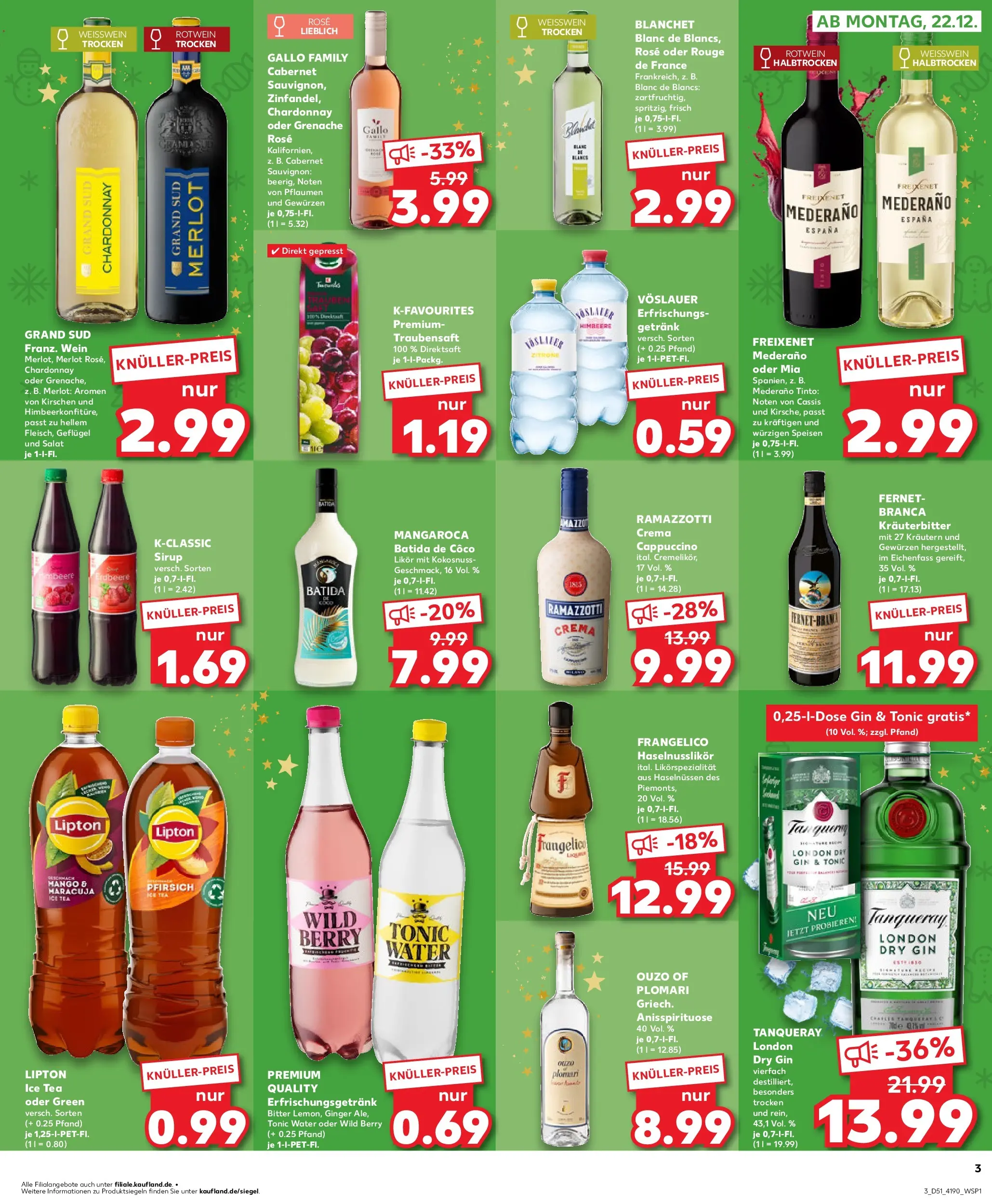 Prospekt Kaufland ab 22.12.2025 » Angebote Online zum Blättern | Seite: 3 | Produkte: Ouzo, Zitrone, Grand sud, Wein
