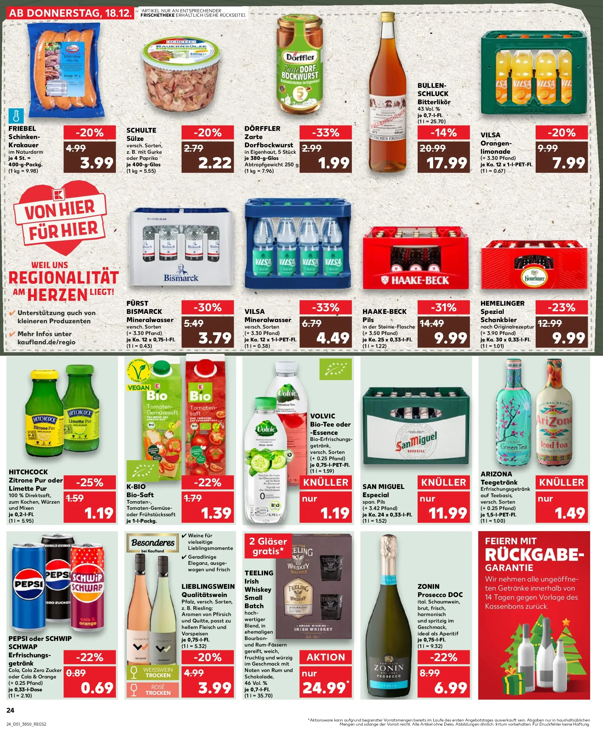 Prospekt Kaufland ab 22.12.2025 » Angebote Online zum Blättern | Seite: 24 | Produkte: Weißwein trocken, Rum, Mineralwasser, Volvic