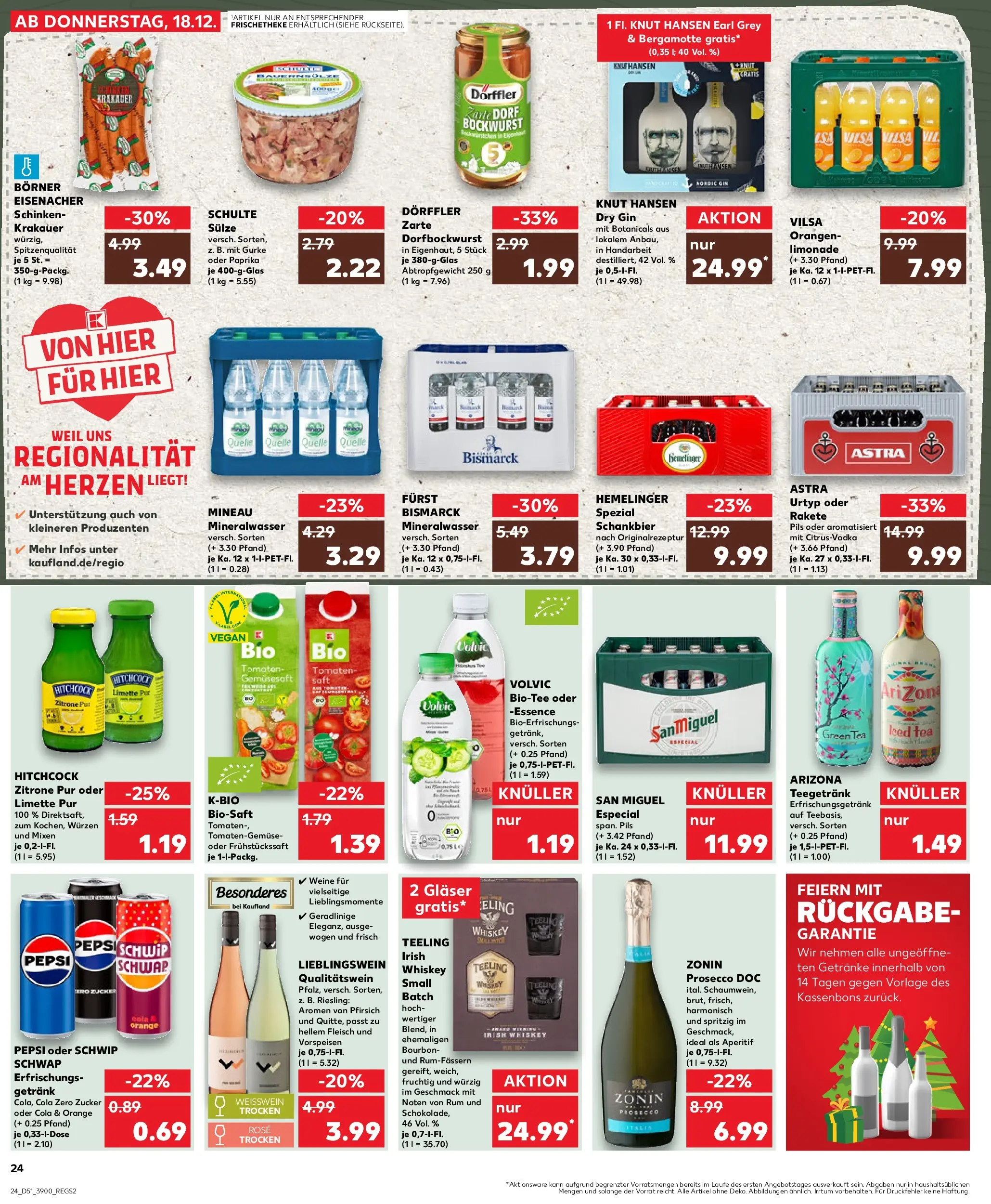 Prospekt Kaufland ab 22.12.2025 » Angebote Online zum Blättern | Seite: 24 | Produkte: Weißwein, Schwip schwap, Pfirsich, Limette