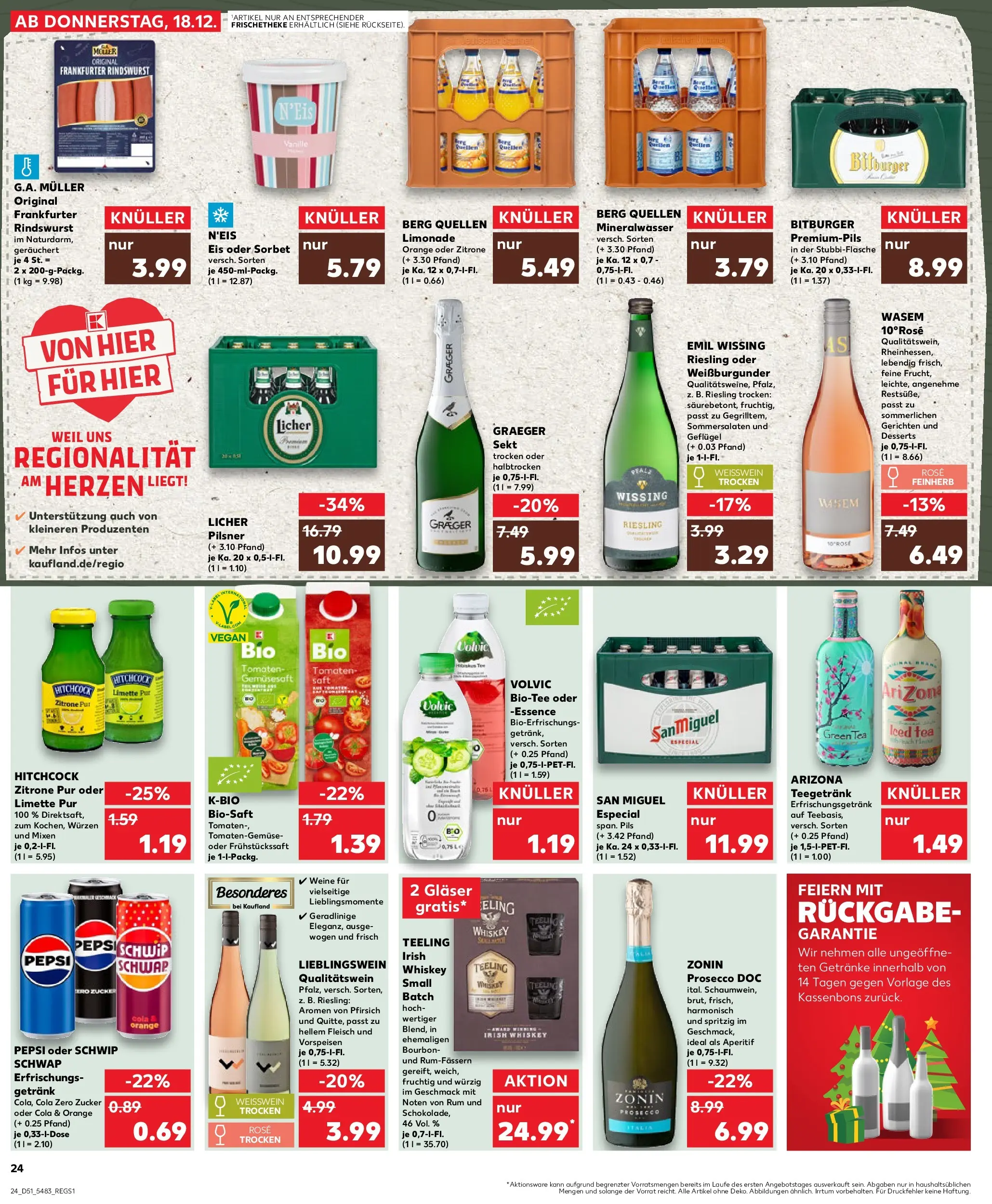 Prospekt Kaufland ab 22.12.2025 » Angebote Online zum Blättern | Seite: 24 | Produkte: Cola, Weißwein, Limette, Fleisch