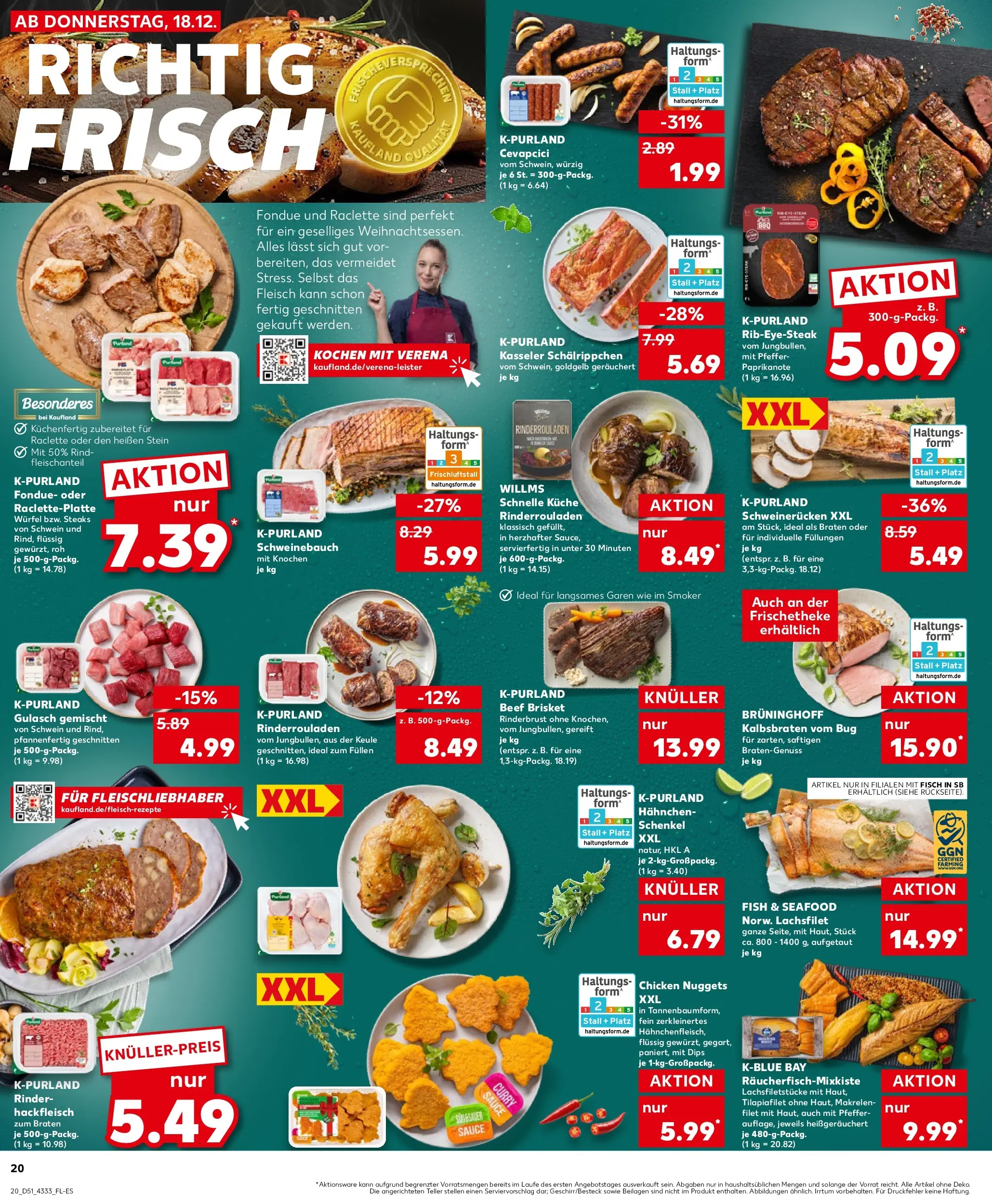 Prospekt Kaufland ab 22.12.2025 » Angebote Online zum Blättern | Seite: 20 | Produkte: Hahnchen, Pfeffer, Fondue, Fleisch