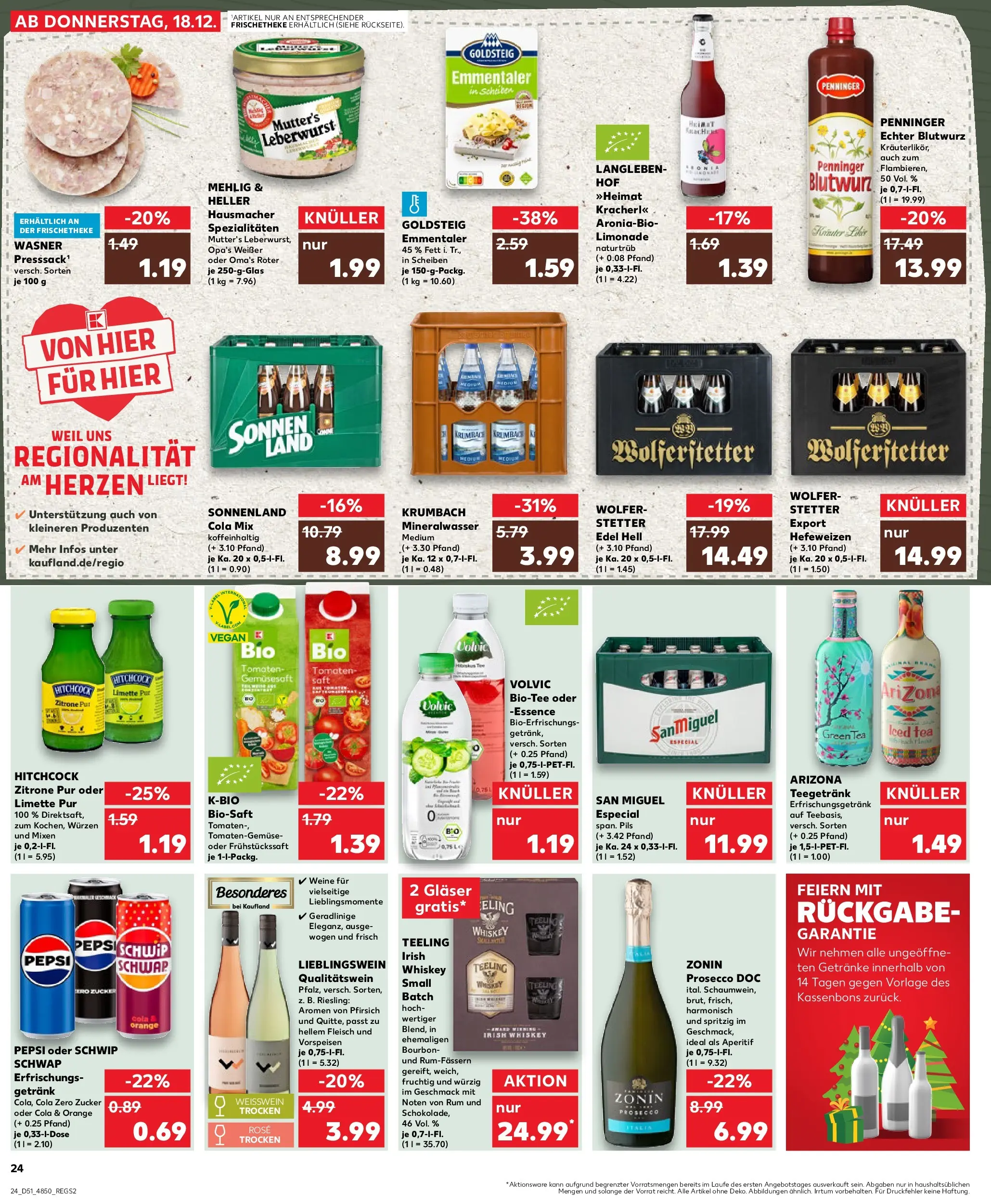 Prospekt Kaufland ab 22.12.2025 » Angebote Online zum Blättern | Seite: 24 | Produkte: Tomaten, Prosecco, Bourbon, Fleisch