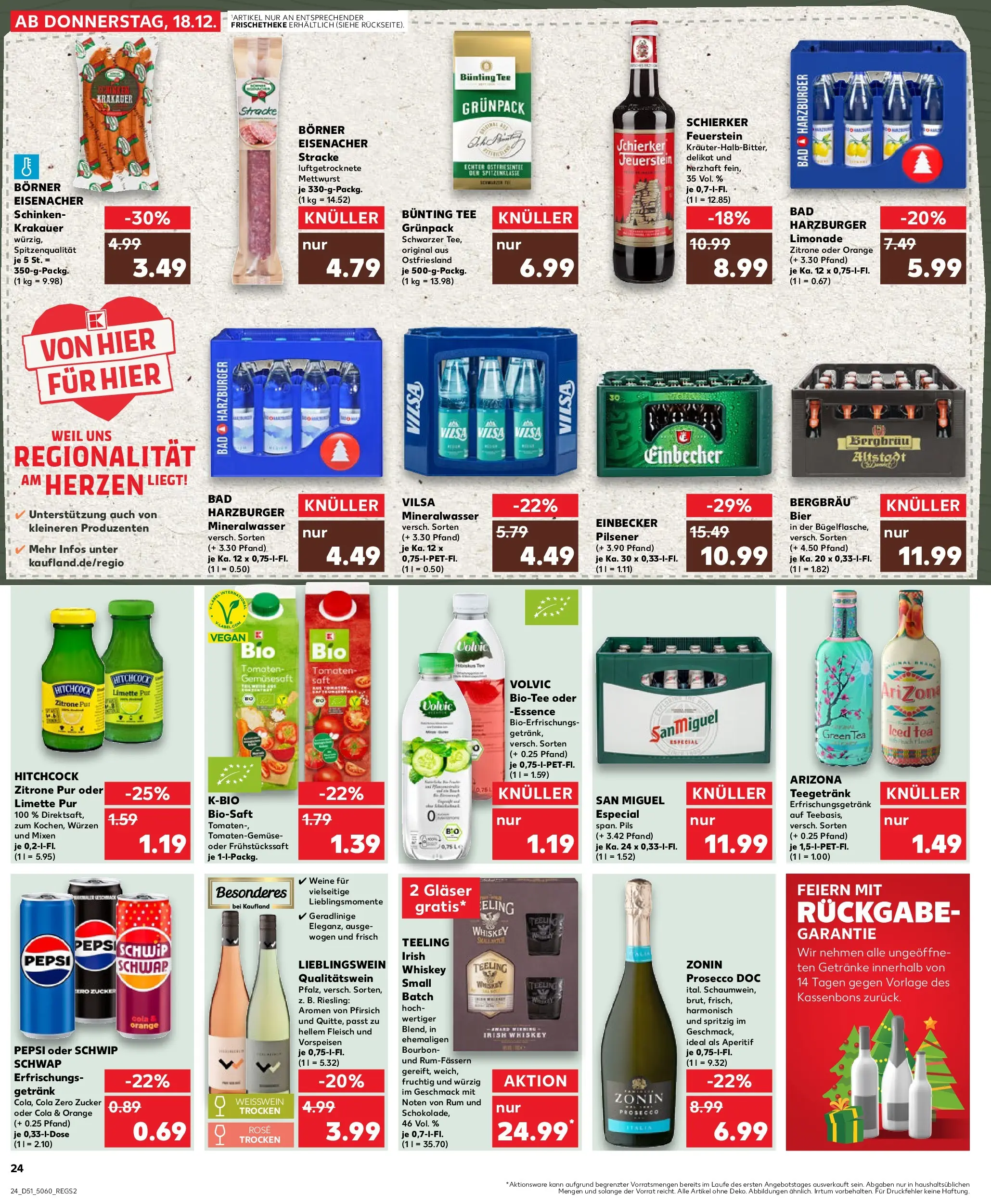 Prospekt Kaufland ab 22.12.2025 » Angebote Online zum Blättern | Seite: 24 | Produkte: Rum, Limonade, Pfirsich, Schinken