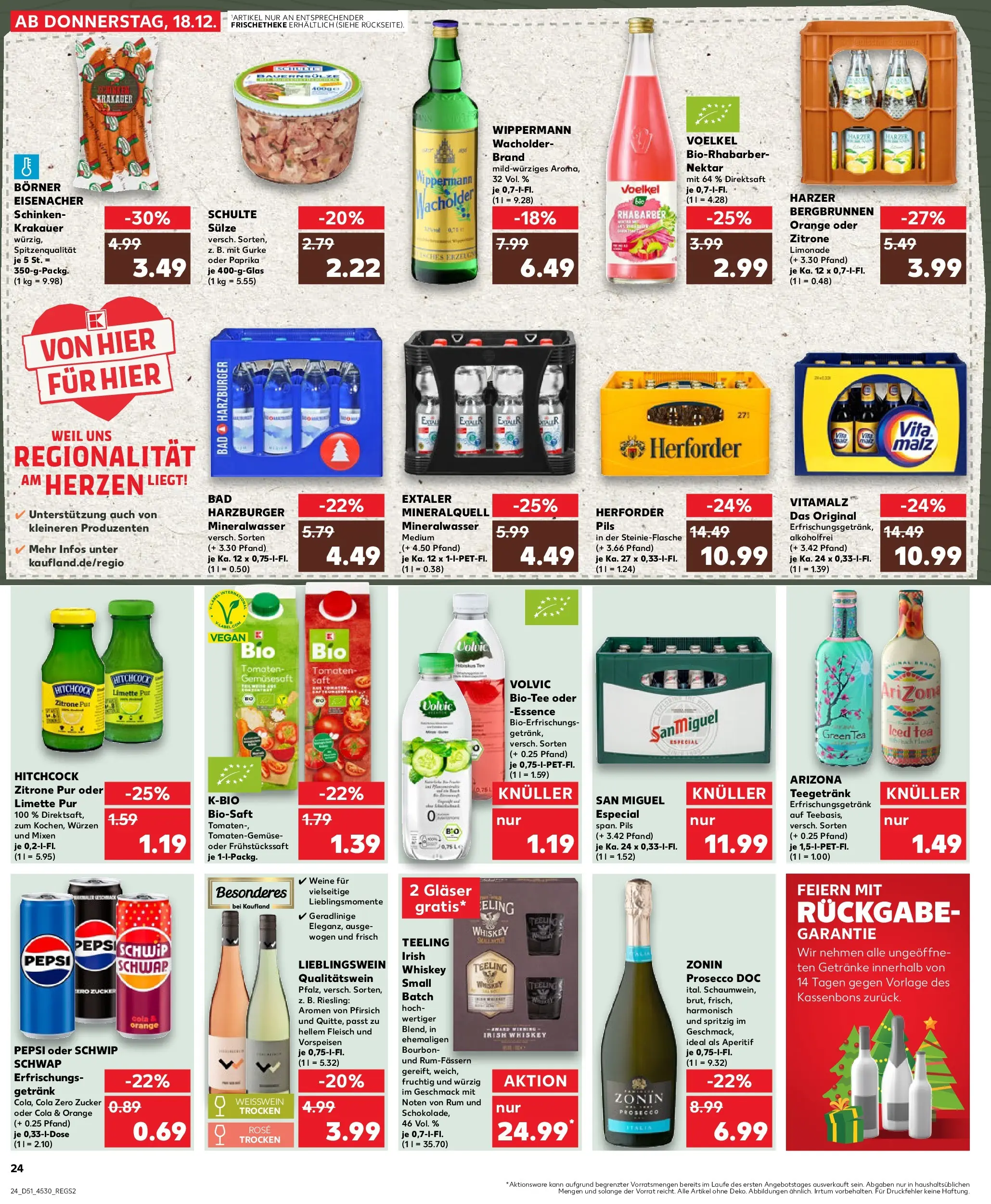 Prospekt Kaufland ab 22.12.2025 » Angebote Online zum Blättern | Seite: 24 | Produkte: Limonade, Prosecco, Schinken, Volvic
