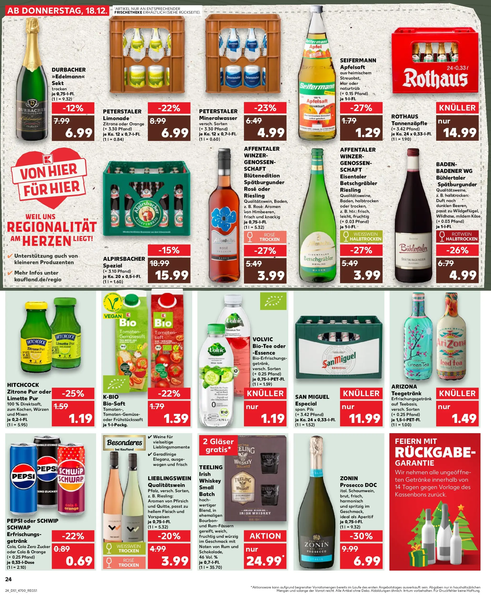 Prospekt Kaufland ab 22.12.2025 » Angebote Online zum Blättern | Seite: 24 | Produkte: Weißwein, Rum, Äpfel, Apfelsaft