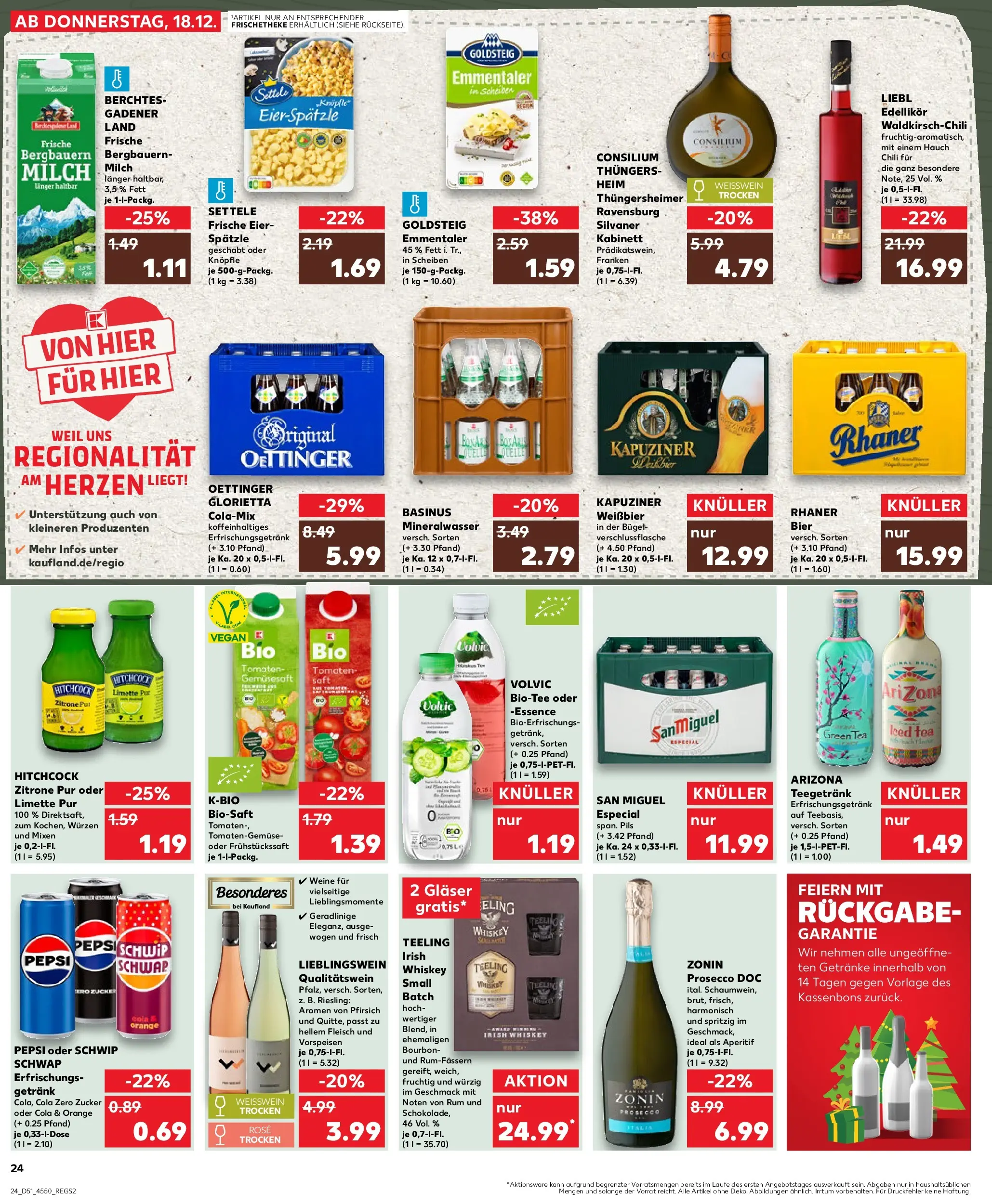 Prospekt Kaufland ab 22.12.2025 » Angebote Online zum Blättern | Seite: 24 | Produkte: Tomaten, Oettinger, Pfirsich, Pepsi