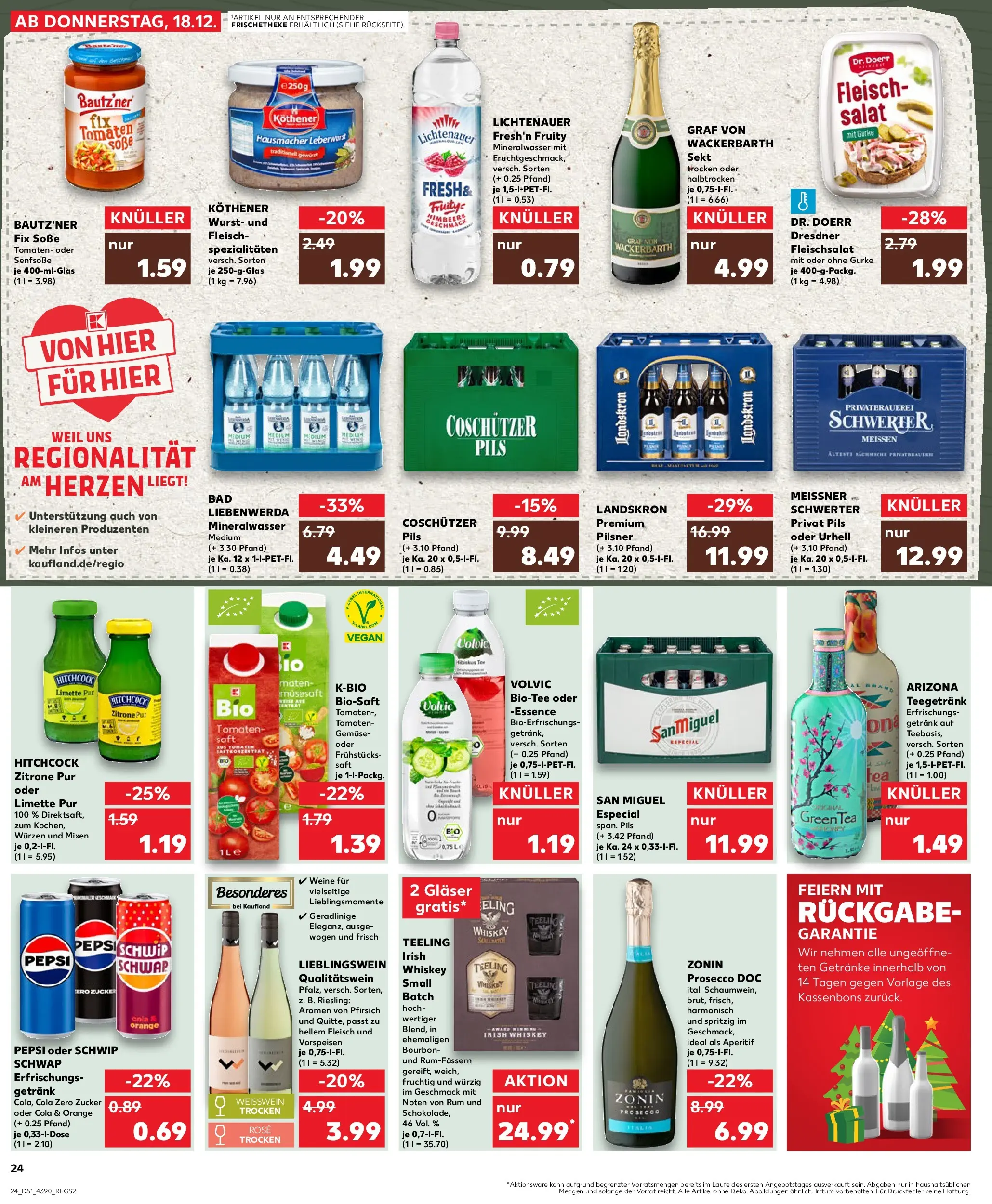 Prospekt Kaufland ab 22.12.2025 » Angebote Online zum Blättern | Seite: 24 | Produkte: Cola, Pils, Saft, Whiskey