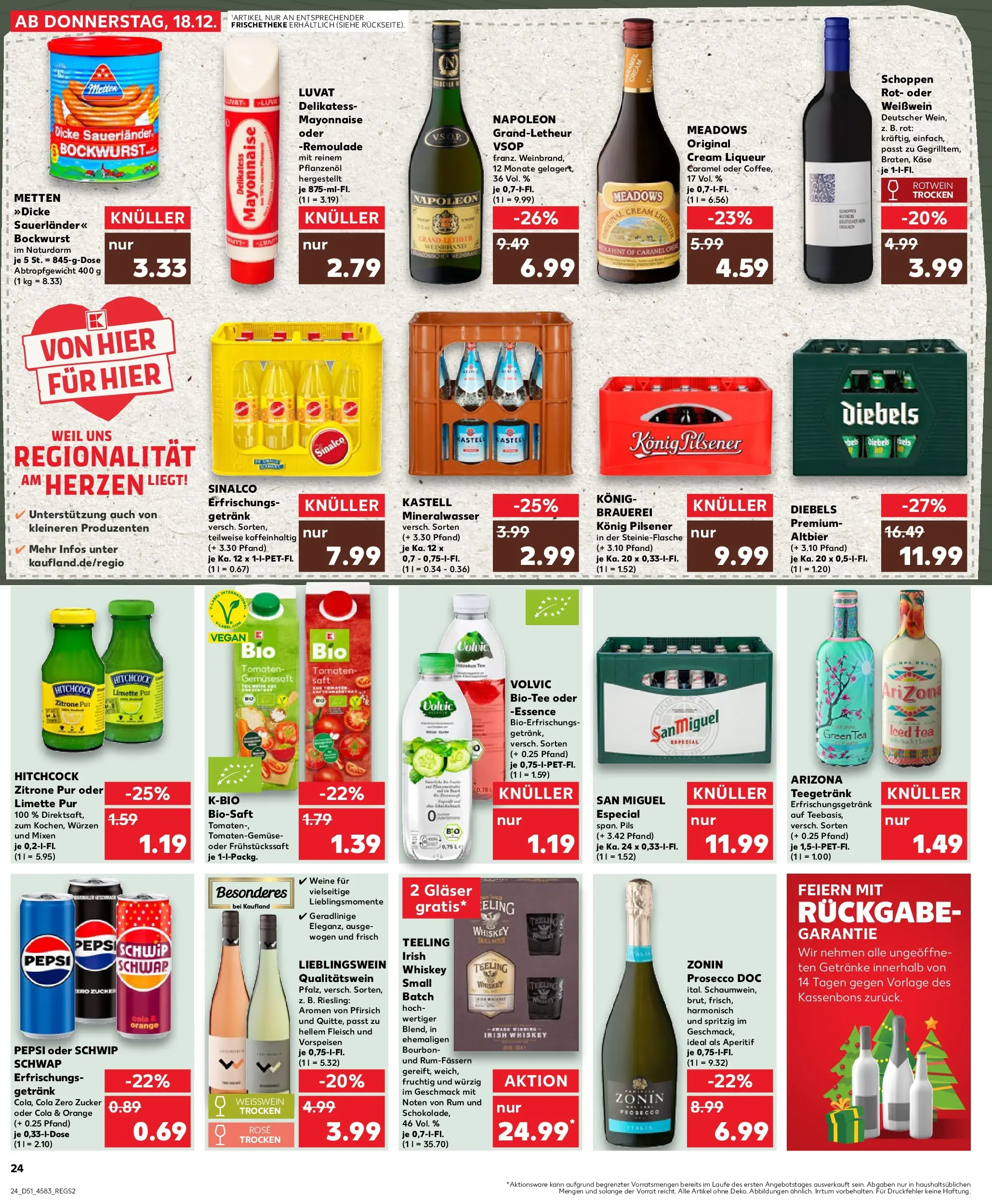 Prospekt Kaufland ab 22.12.2025 » Angebote Online zum Blättern | Seite: 24 | Produkte: Rum, Mayonnaise, Zitrone, Whiskey
