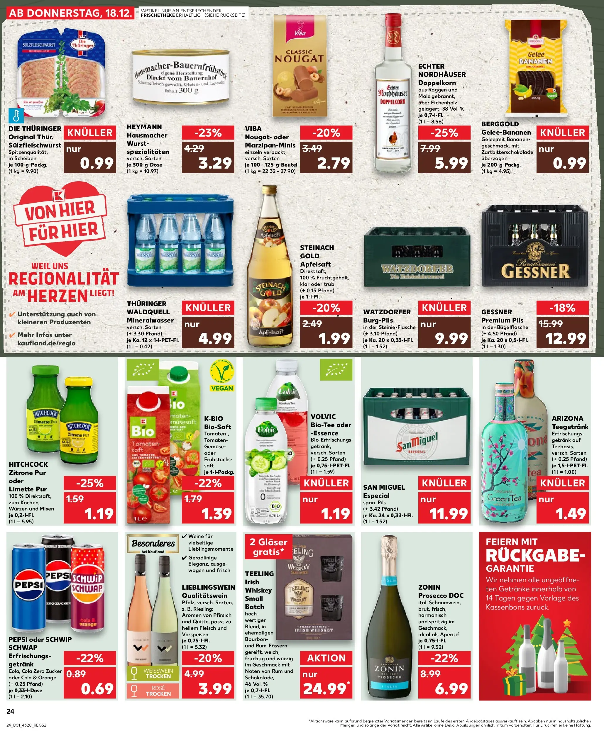 Prospekt Kaufland ab 22.12.2025 » Angebote Online zum Blättern | Seite: 24 | Produkte: Schwip schwap, Mineralwasser, Volvic, Fleisch