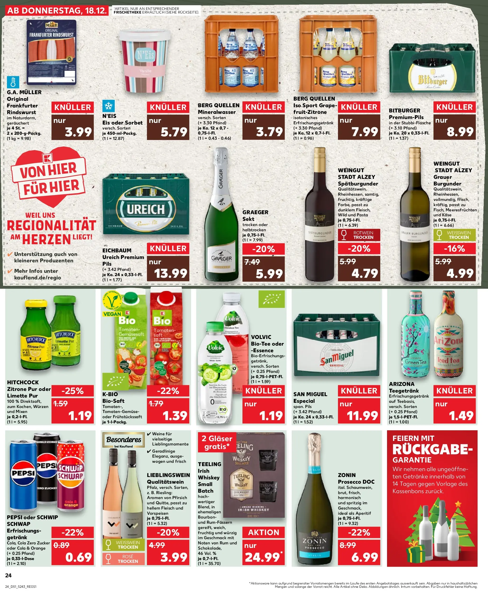Prospekt Kaufland ab 22.12.2025 » Angebote Online zum Blättern | Seite: 24 | Produkte: Rotwein, Mineralwasser, Zucker, Zitrone