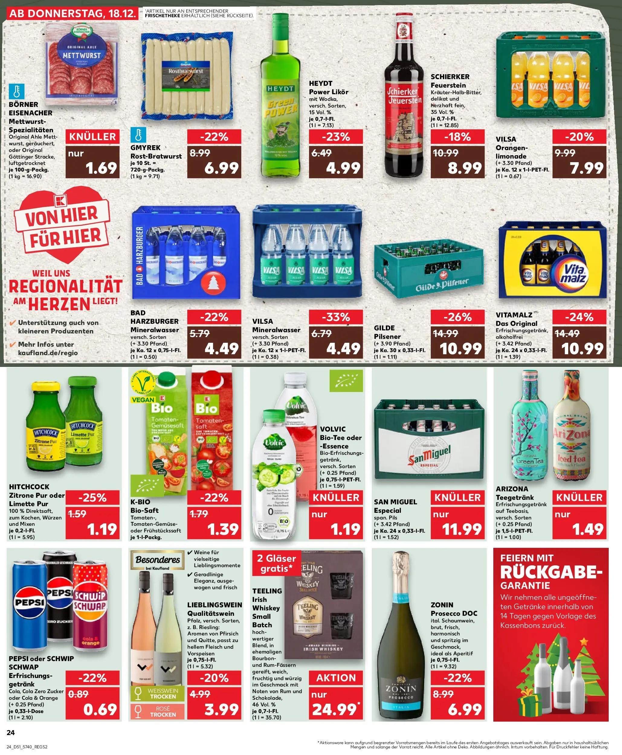 Prospekt Kaufland ab 22.12.2025 » Angebote Online zum Blättern | Seite: 24 | Produkte: Likör, Mineralwasser, Zucker, Limette