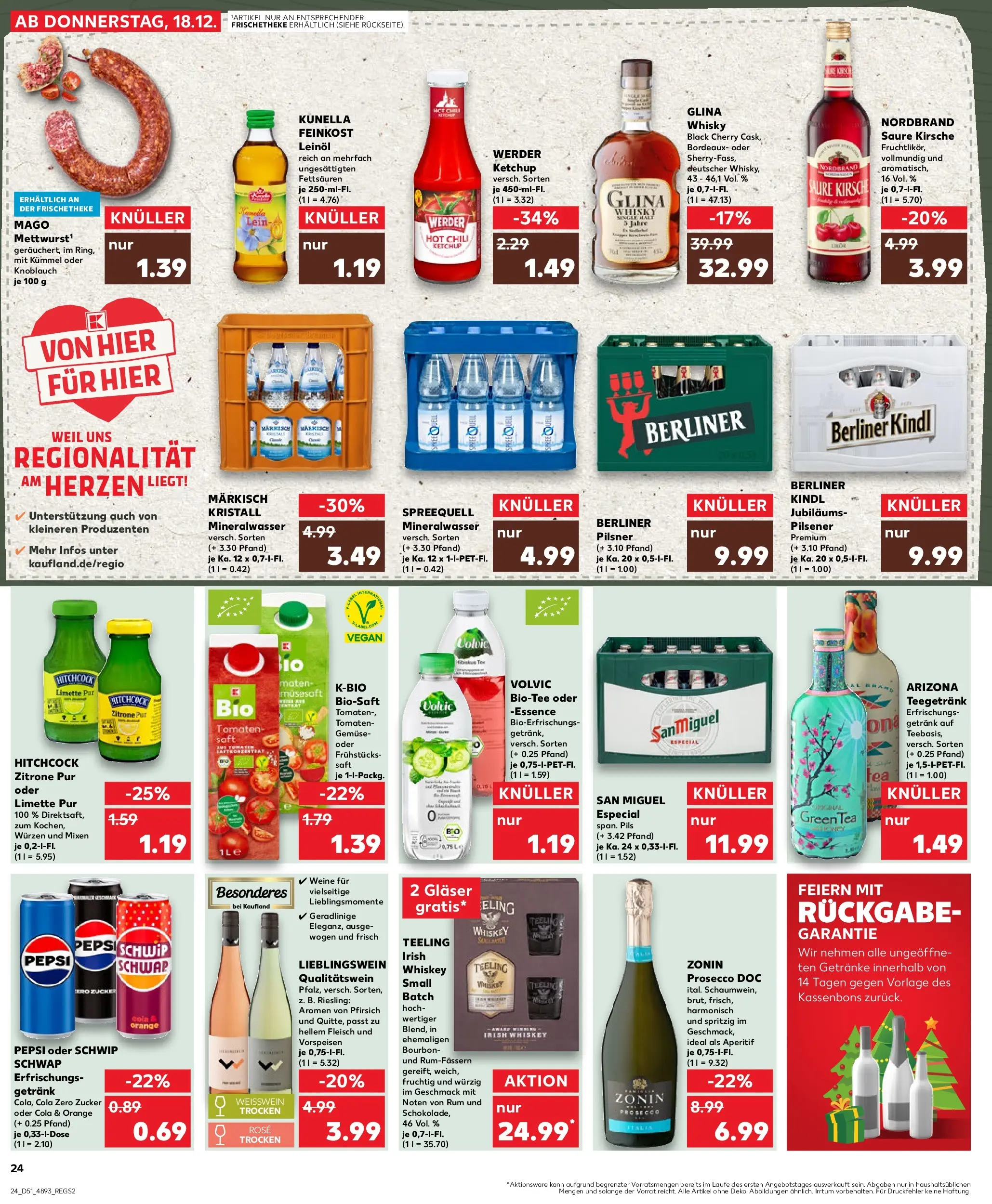 Prospekt Kaufland ab 22.12.2025 » Angebote Online zum Blättern | Seite: 24 | Produkte: Whisky, Zucker, Knoblauch, Fleisch