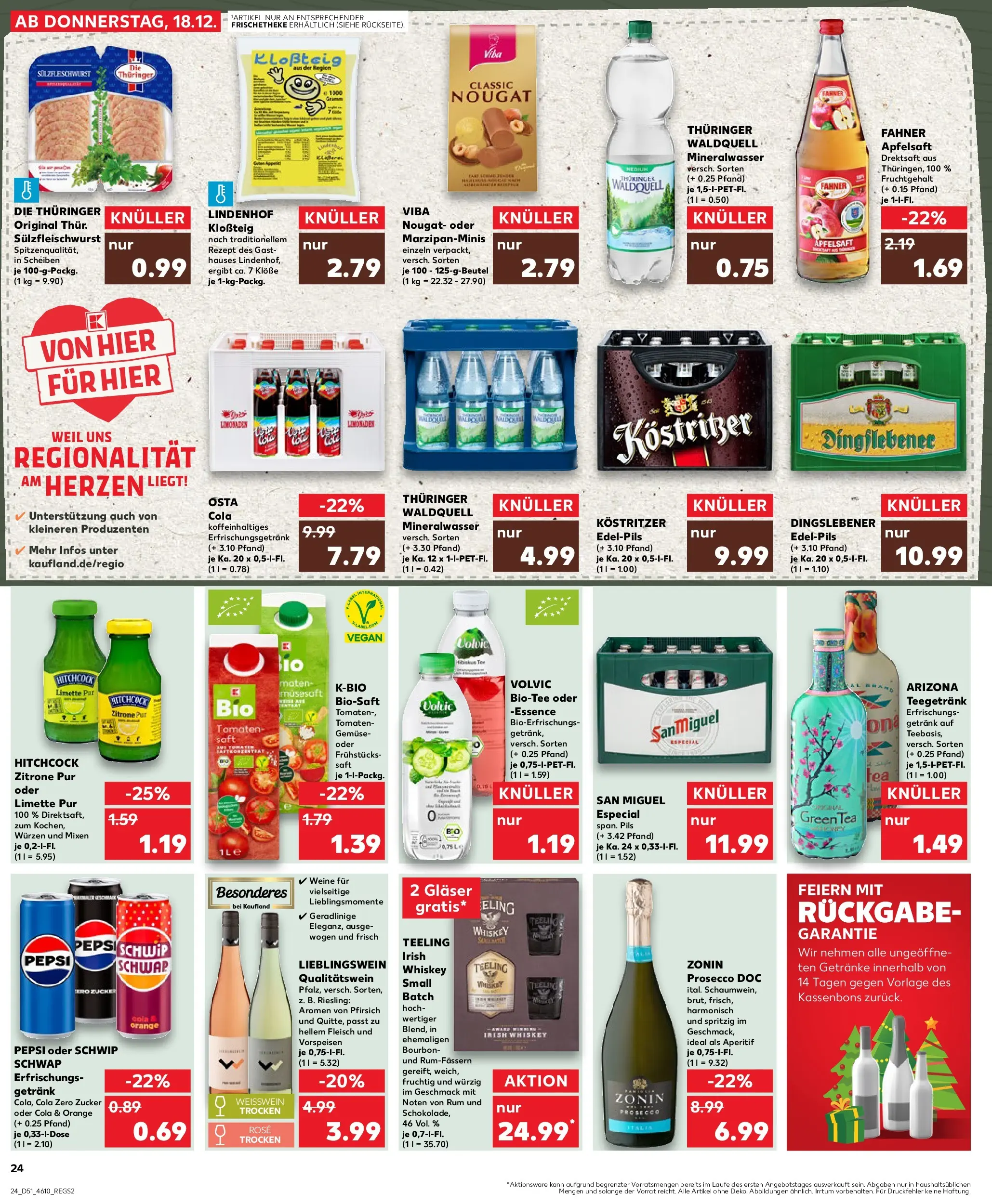 Prospekt Kaufland ab 22.12.2025 » Angebote Online zum Blättern | Seite: 24 | Produkte: Kostritzer, Rum, Zucker, Pfirsich