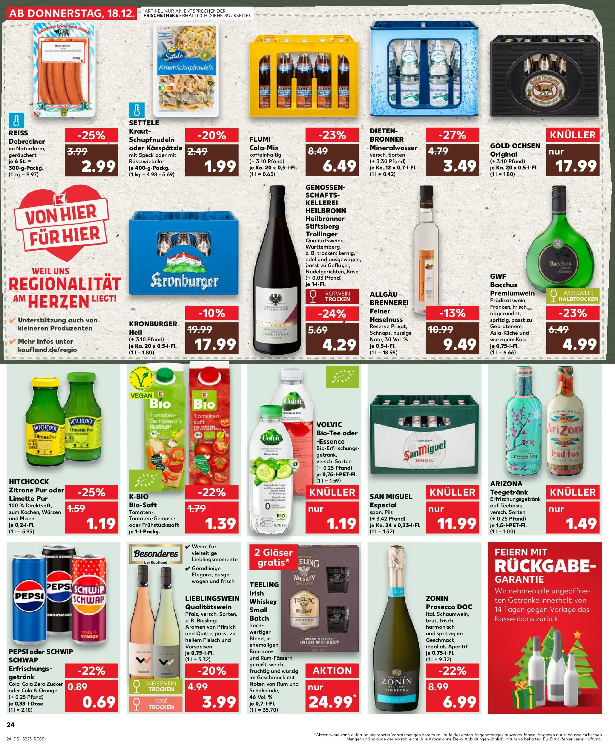 Prospekt Kaufland ab 22.12.2025 » Angebote Online zum Blättern | Seite: 24 | Produkte: Weißwein trocken, Zitrone, Kraut, Bourbon