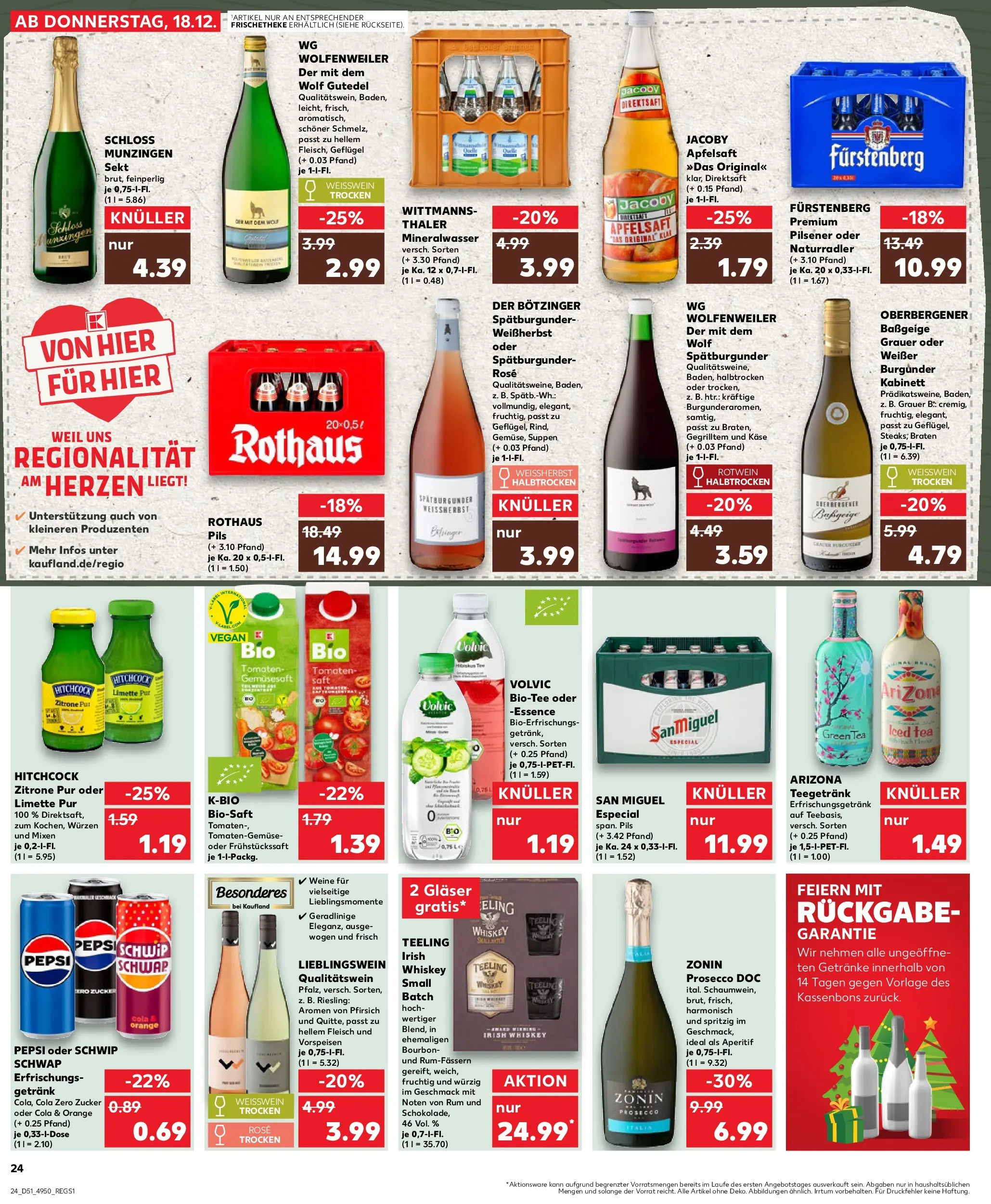 Prospekt Kaufland ab 22.12.2025 » Angebote Online zum Blättern | Seite: 24 | Produkte: Pils, Prosecco, Pfirsich, Bourbon