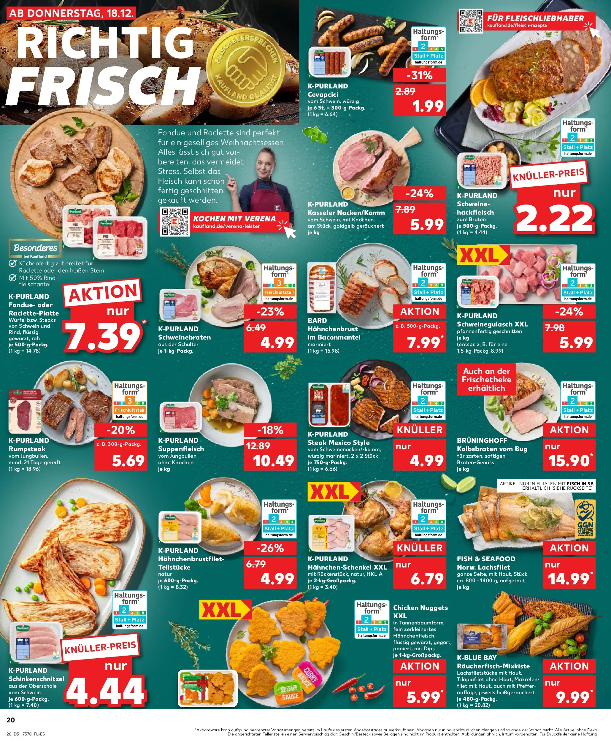 Prospekt Kaufland ab 22.12.2025 » Angebote Online zum Blättern | Seite: 20 | Produkte: Rumpsteak, Fondue, Fleisch, Hackfleisch