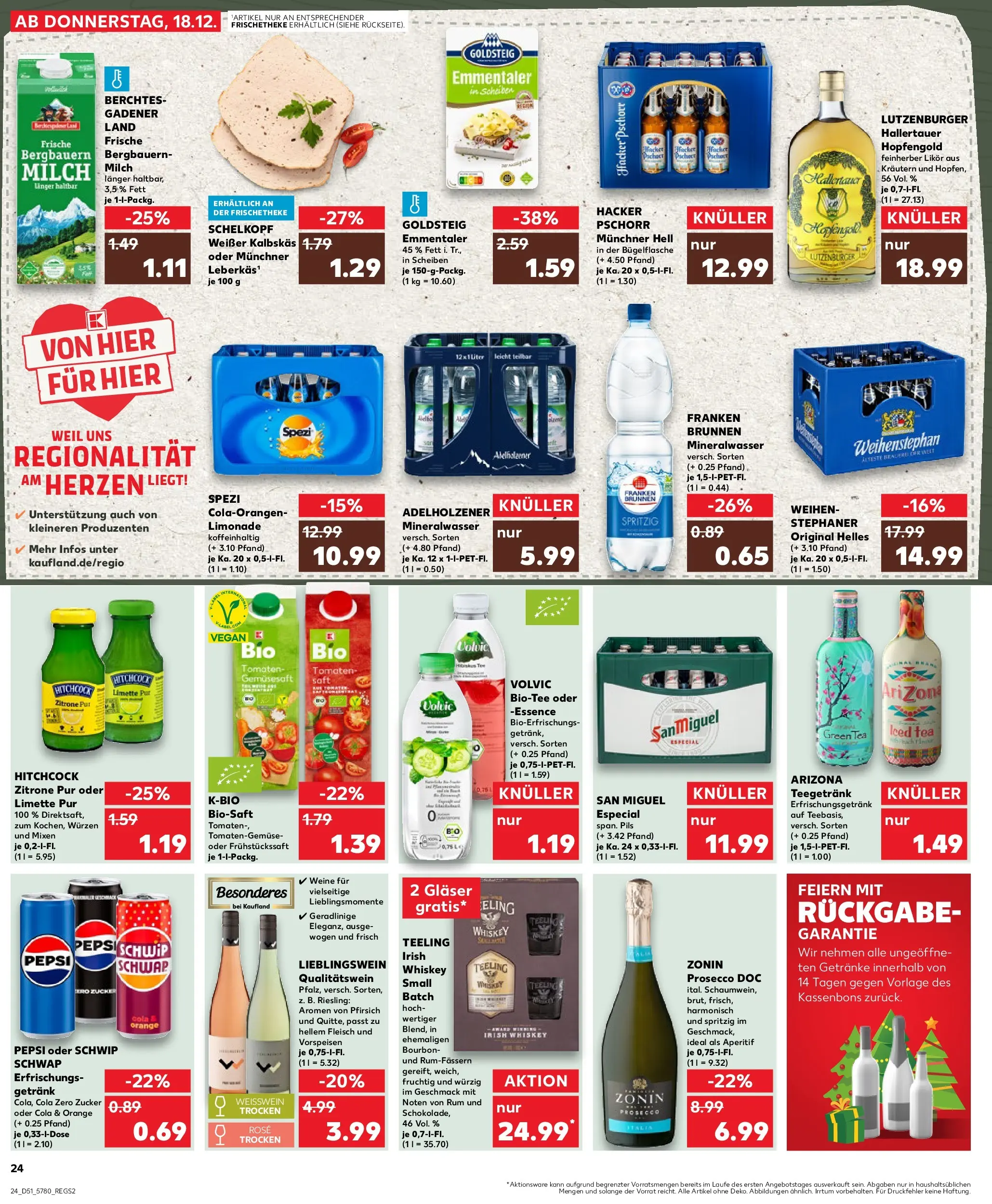 Prospekt Kaufland ab 22.12.2025 » Angebote Online zum Blättern | Seite: 24 | Produkte: Likör, Rum, Adelholzener, Mineralwasser