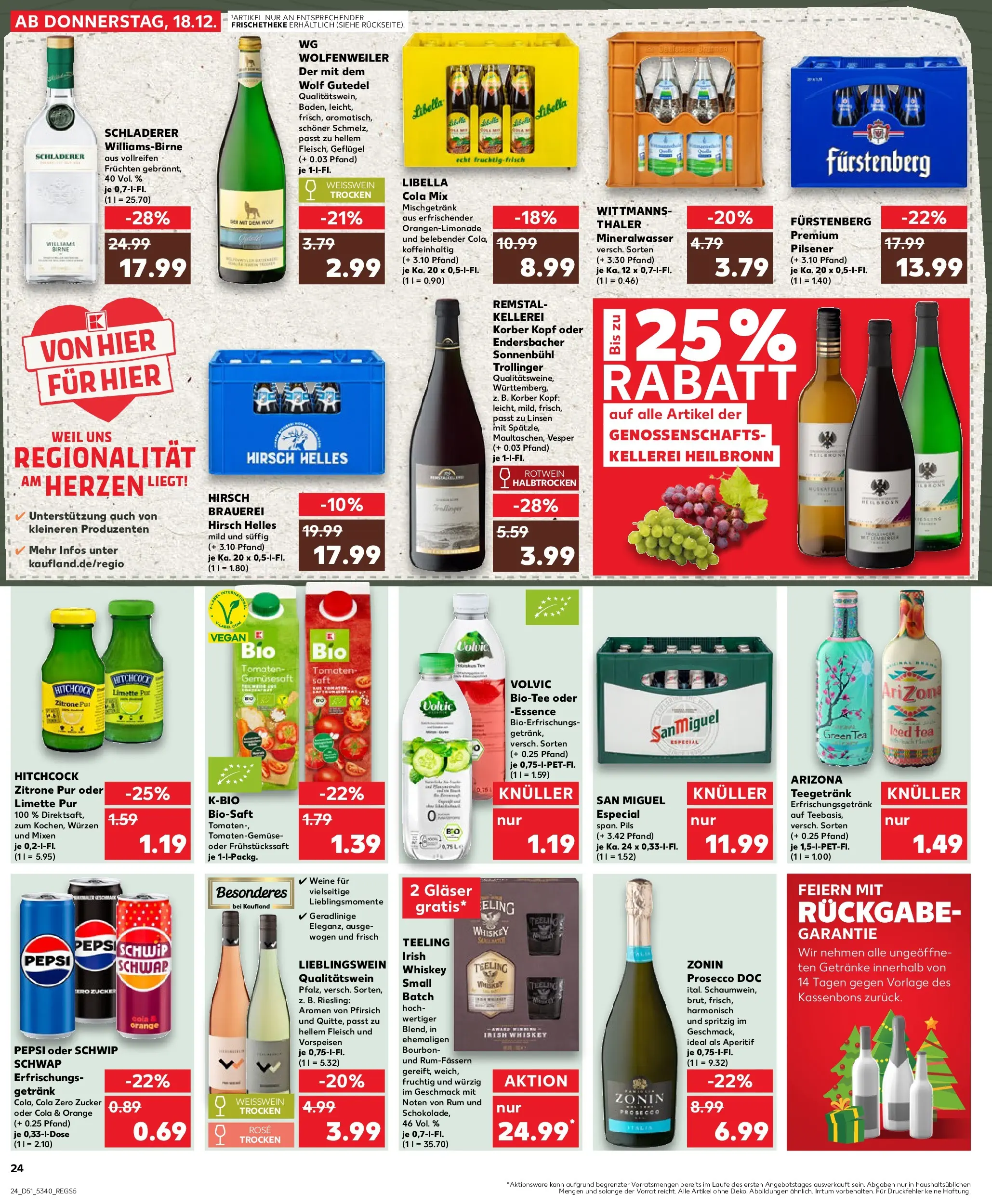 Prospekt Kaufland ab 22.12.2025 » Angebote Online zum Blättern | Seite: 24 | Produkte: Rotwein halbtrocken, Pils, Schwip schwap, Zucker