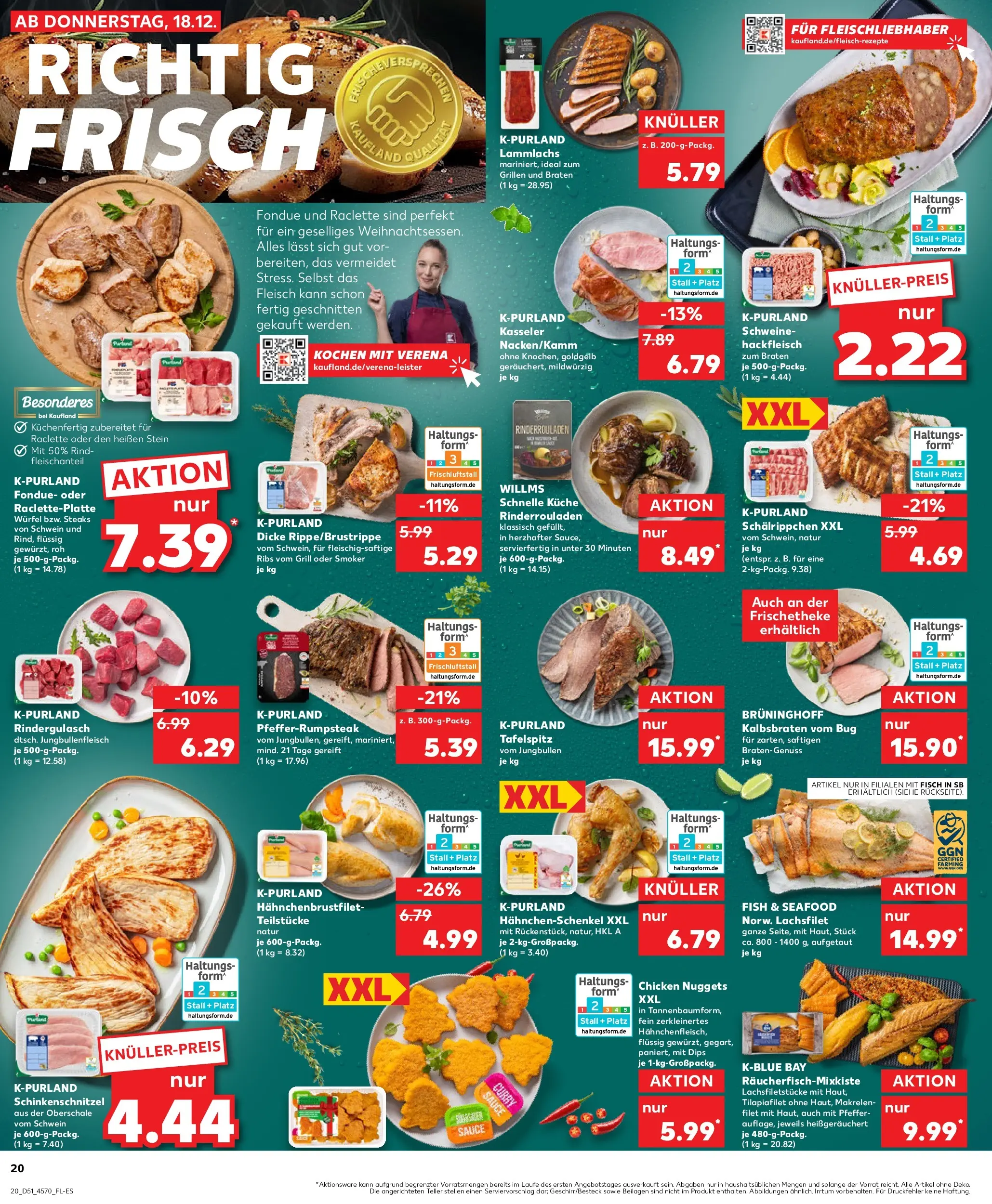 Prospekt Kaufland ab 22.12.2025 » Angebote Online zum Blättern | Seite: 20 | Produkte: Tafelspitz, Rindergulasch, Pfeffer, Raclette