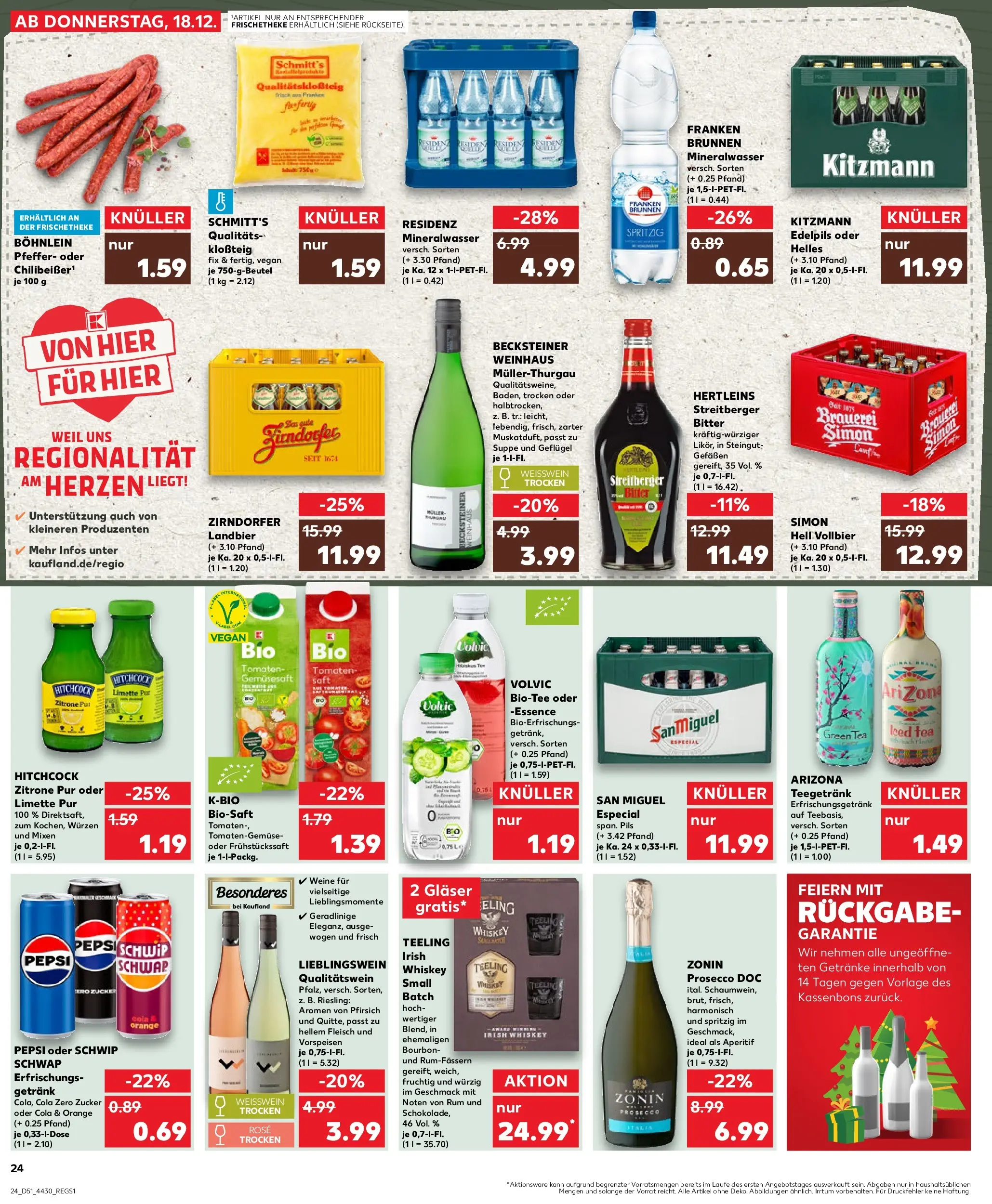 Prospekt Kaufland ab 22.12.2025 » Angebote Online zum Blättern | Seite: 24 | Produkte: Cola, Pils, Pfeffer, Fleisch