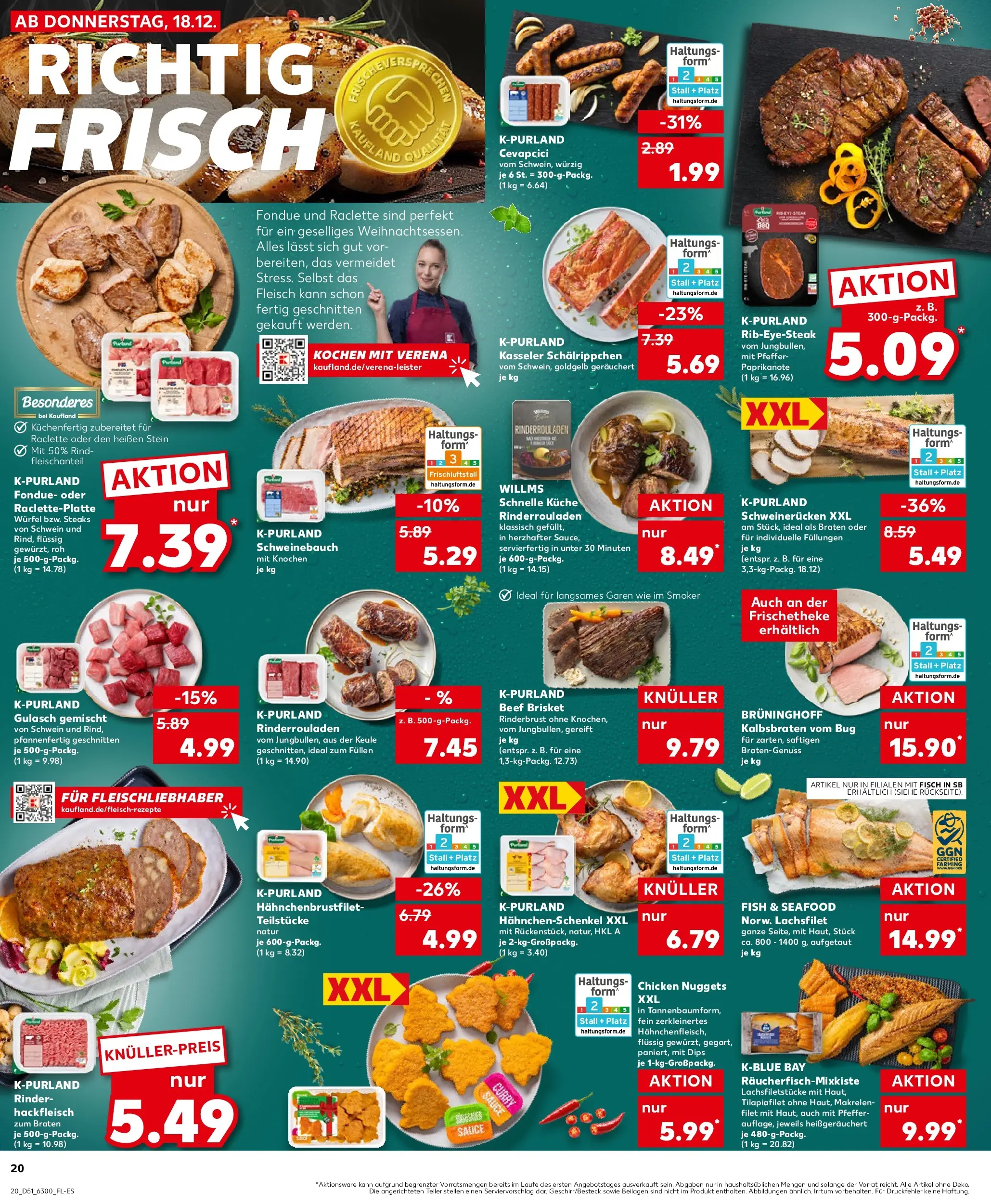 Prospekt Kaufland ab 22.12.2025 » Angebote Online zum Blättern | Seite: 20 | Produkte: Hahnchenschenkel, Pfeffer, Steak, Fondue