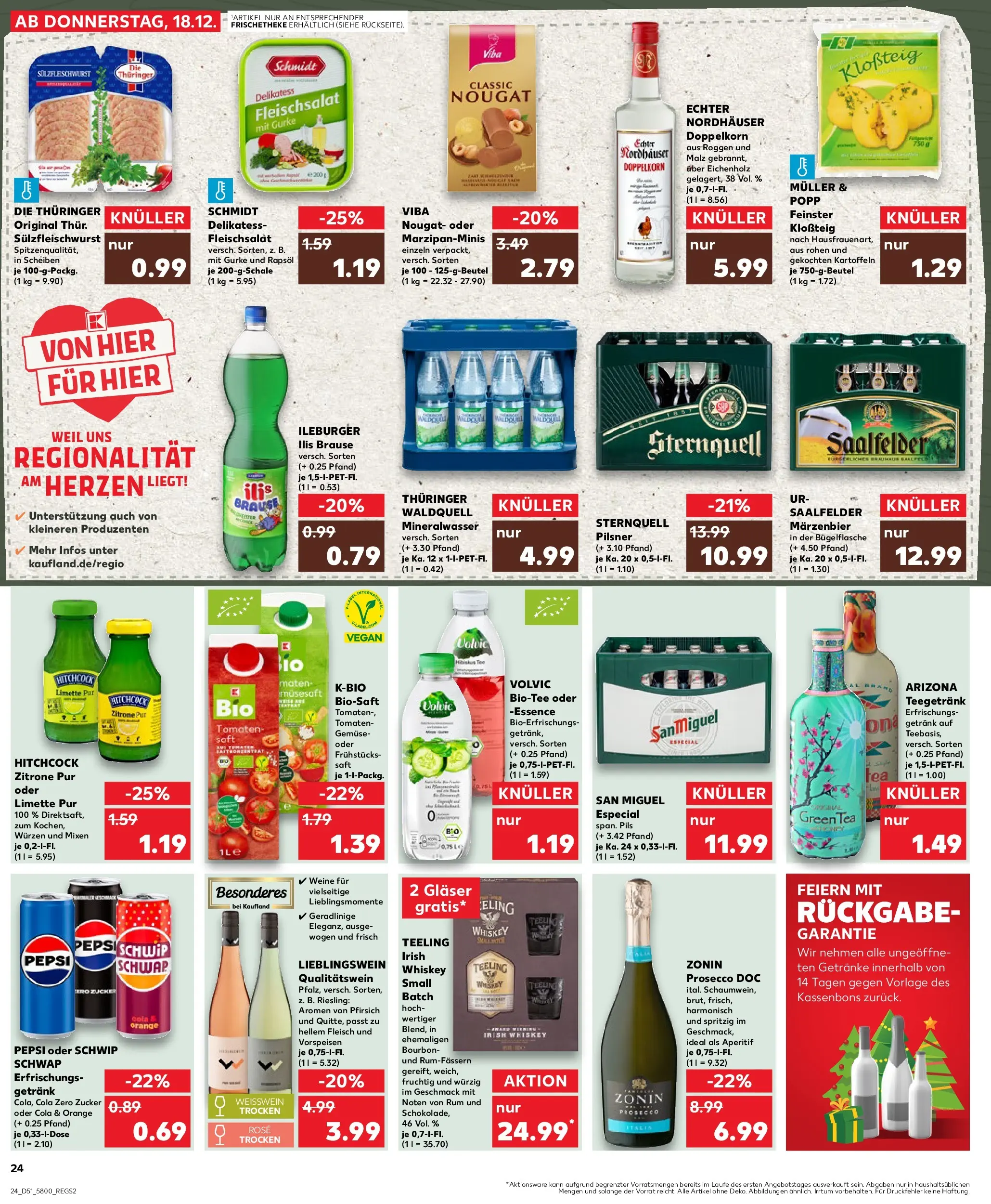 Prospekt Kaufland ab 22.12.2025 » Angebote Online zum Blättern | Seite: 24 | Produkte: Rapsöl, Weißwein, Gemüse, Saft