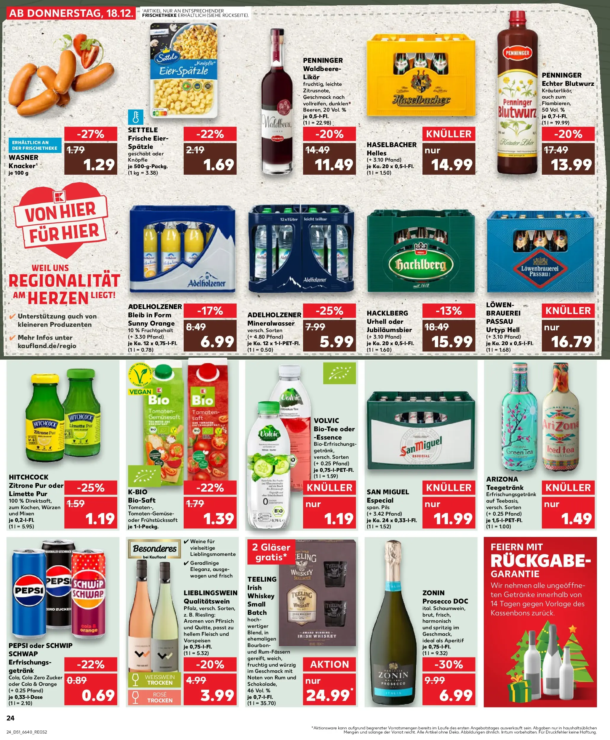 Prospekt Kaufland ab 22.12.2025 » Angebote Online zum Blättern | Seite: 24 | Produkte: Rum, Adelholzener, Schwip schwap, Zitrone