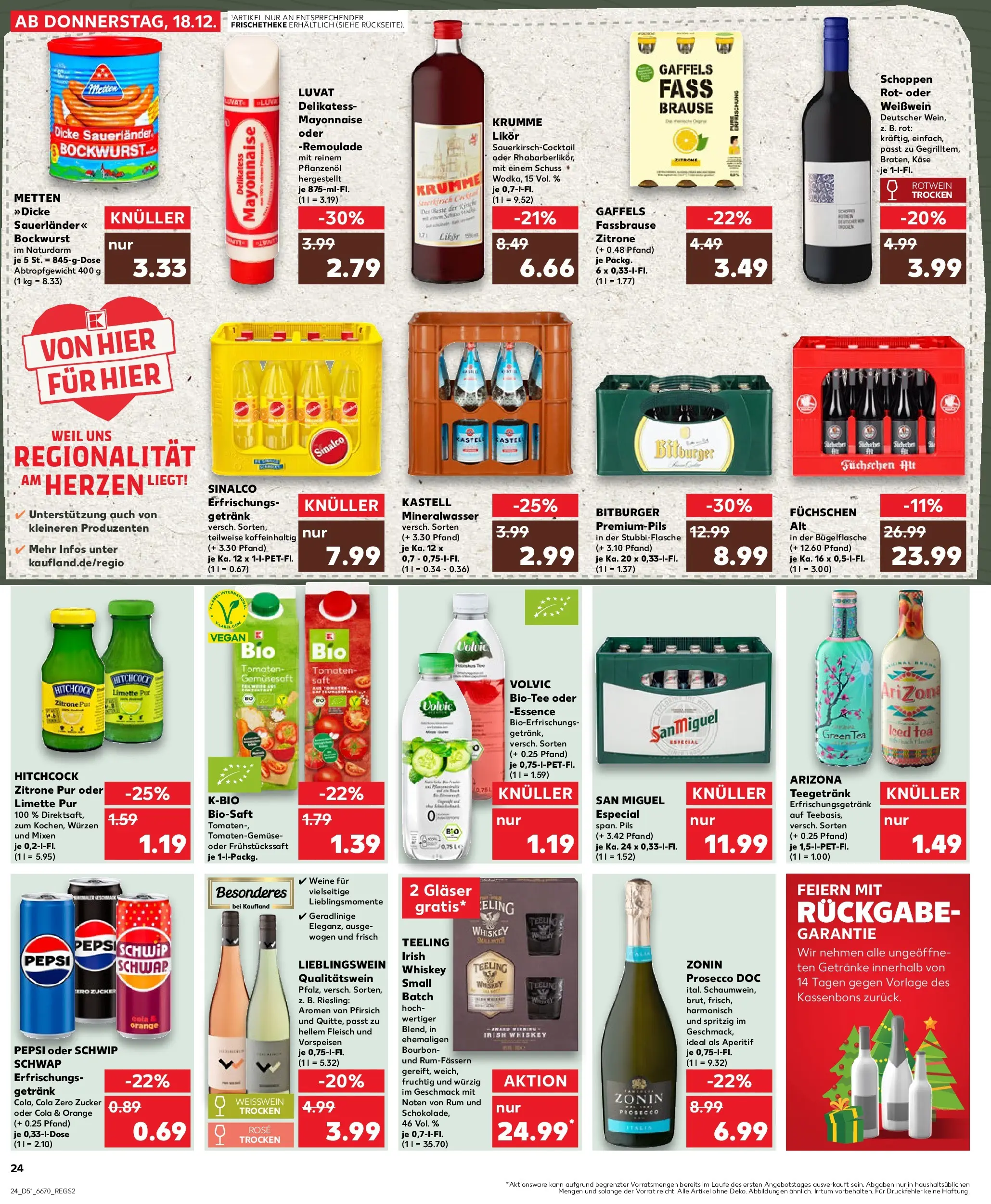 Prospekt Kaufland ab 22.12.2025 » Angebote Online zum Blättern | Seite: 24 | Produkte: Bitburger, Schwip schwap, Prosecco, Limette