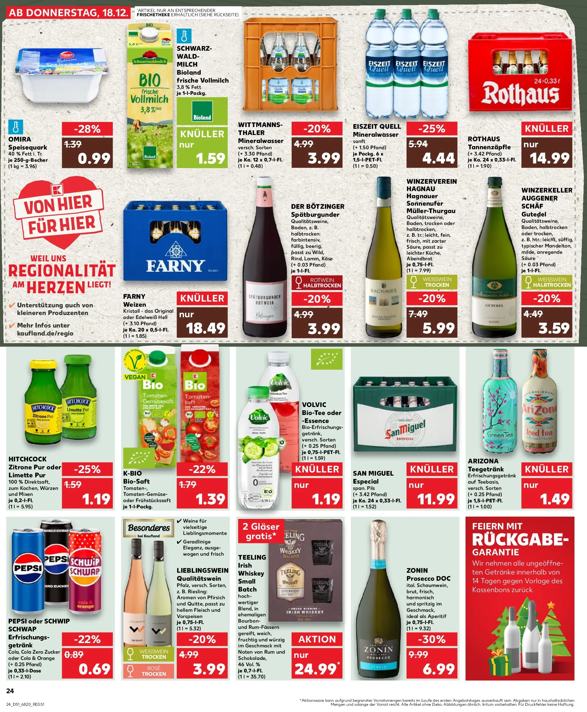 Prospekt Kaufland ab 22.12.2025 » Angebote Online zum Blättern | Seite: 24 | Produkte: Cola, Schwip schwap, Zucker, Bourbon