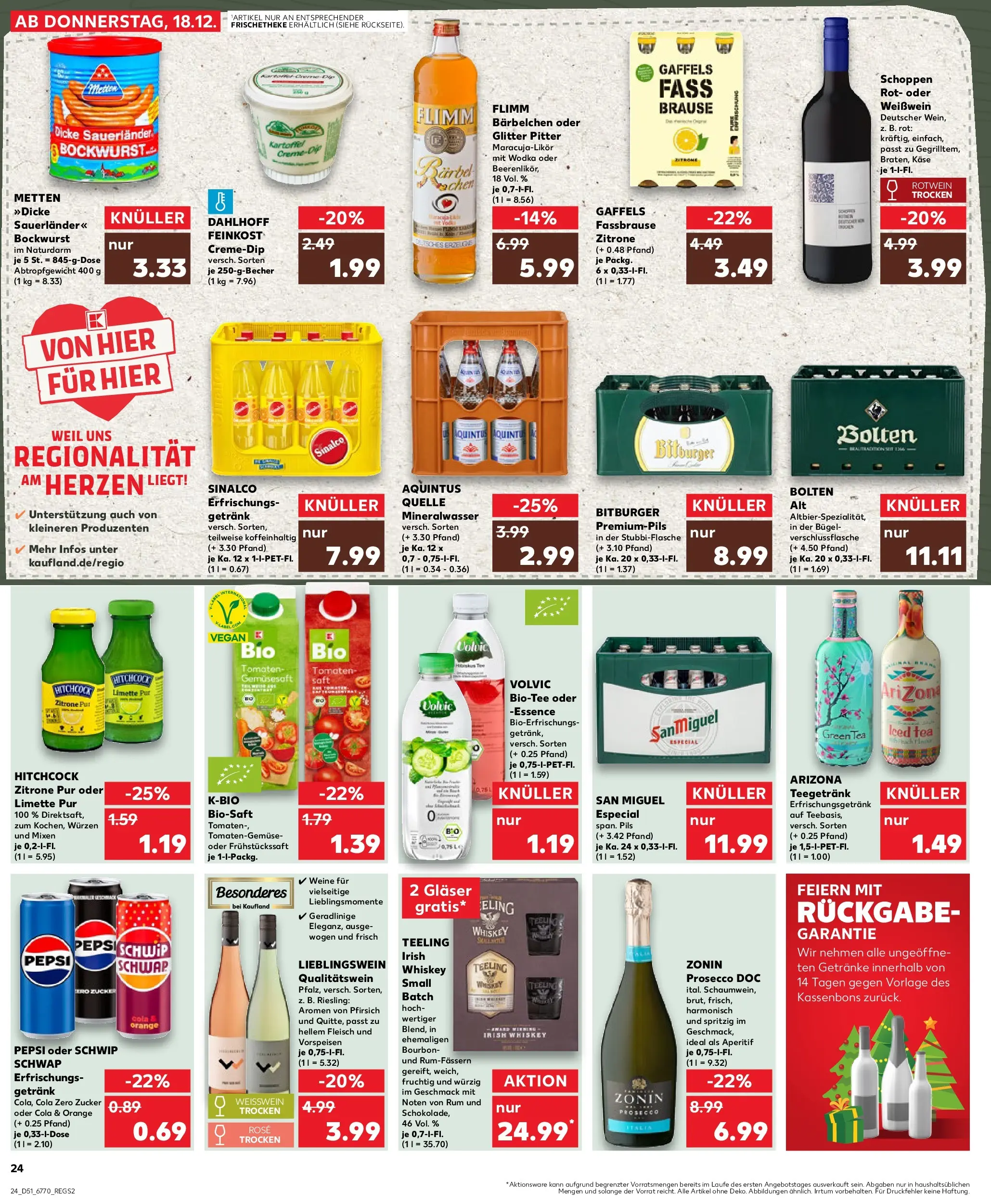 Prospekt Kaufland ab 22.12.2025 » Angebote Online zum Blättern | Seite: 24 | Produkte: Bockwurst, Cola, Pils, Zitrone