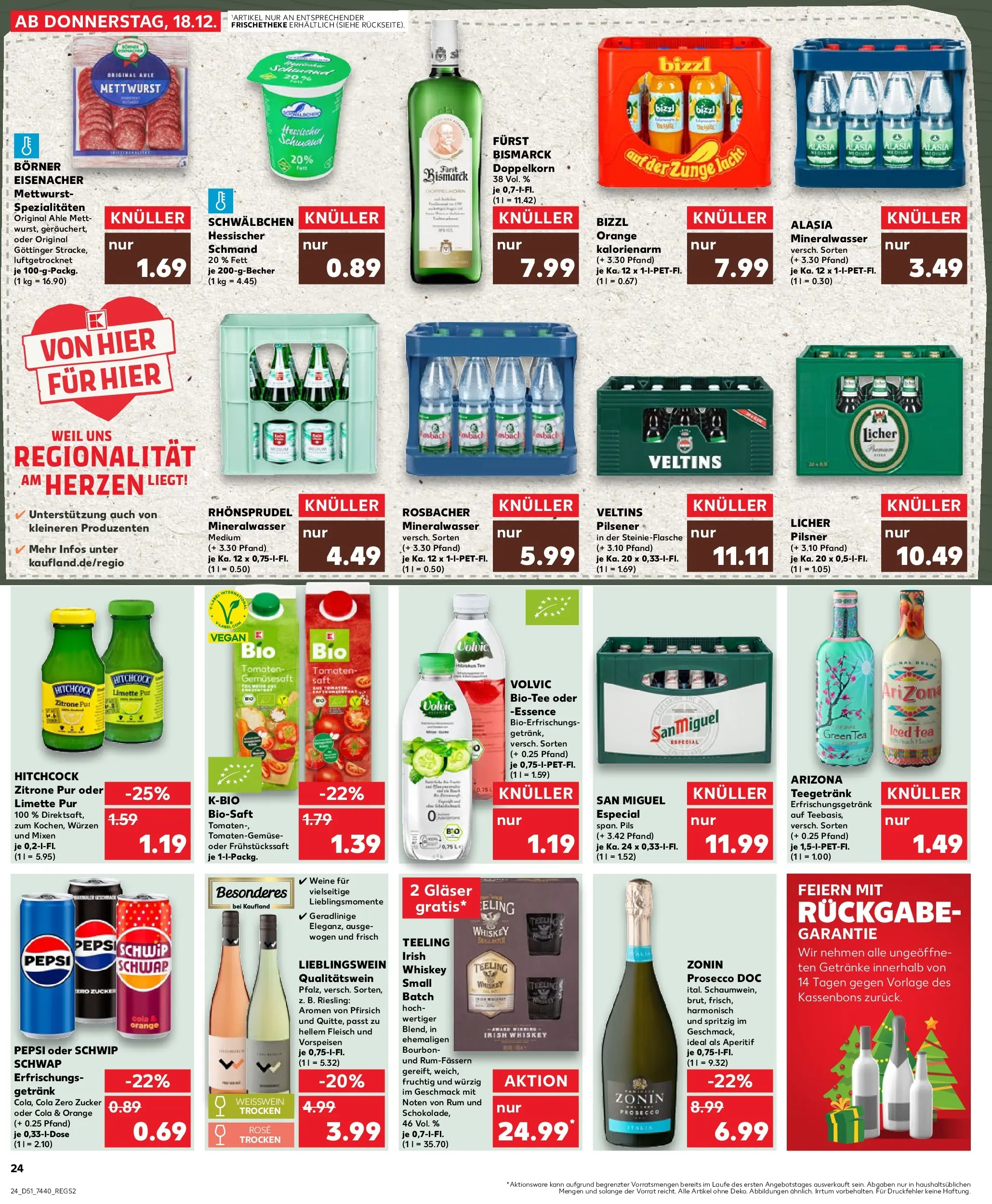 Prospekt Kaufland ab 22.12.2025 » Angebote Online zum Blättern | Seite: 24 | Produkte: Limette, Pepsi, Bourbon, Fleisch
