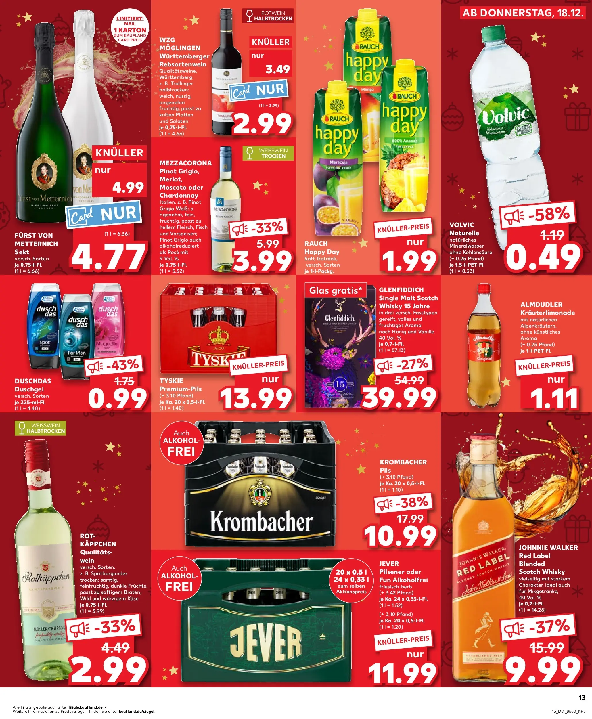 Prospekt Kaufland ab 22.12.2025 » Angebote Online zum Blättern | Seite: 13 | Produkte: Whisky, Käse, Duschdas, Jever