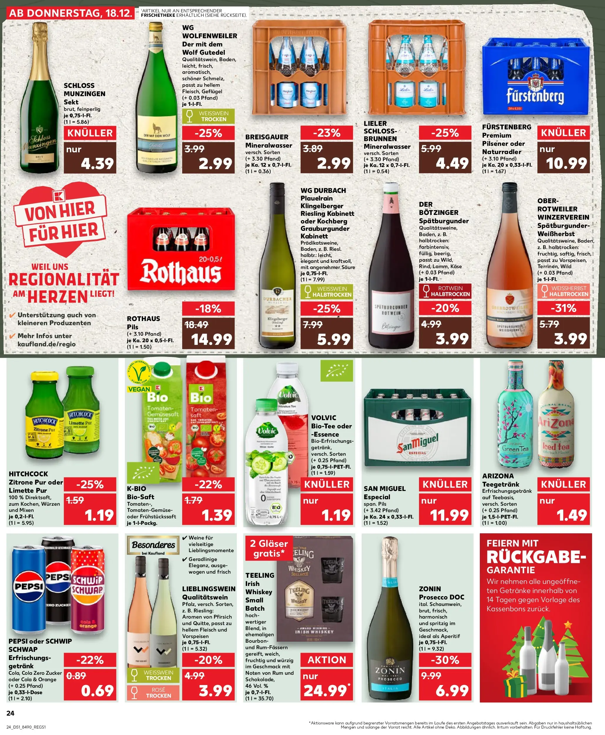 Prospekt Kaufland ab 22.12.2025 » Angebote Online zum Blättern | Seite: 24 | Produkte: Rotwein, Weißwein trocken, Rum, Limette