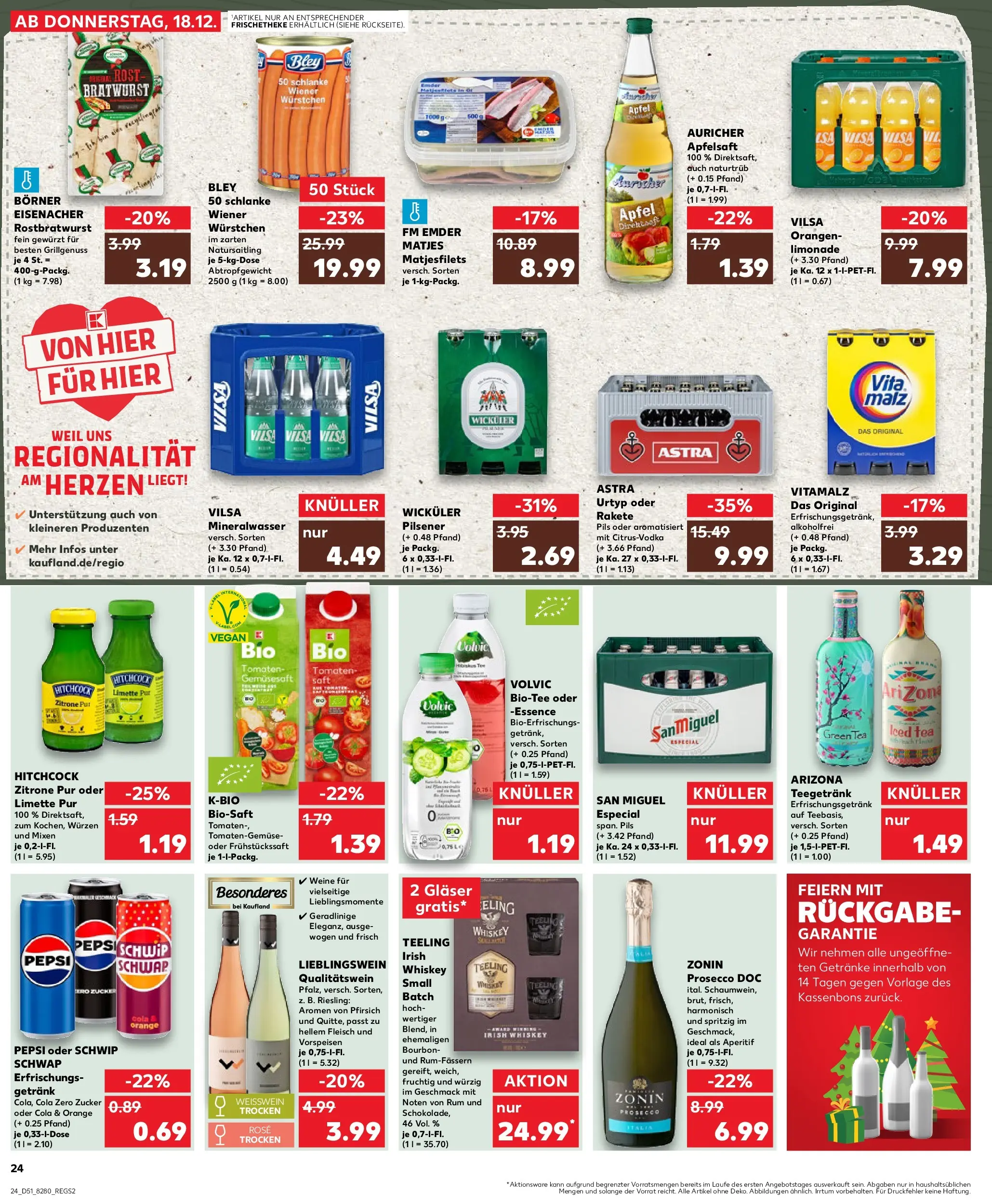 Prospekt Kaufland ab 22.12.2025 » Angebote Online zum Blättern | Seite: 24 | Produkte: Rum, Apfelsaft, Prosecco, Zitrone
