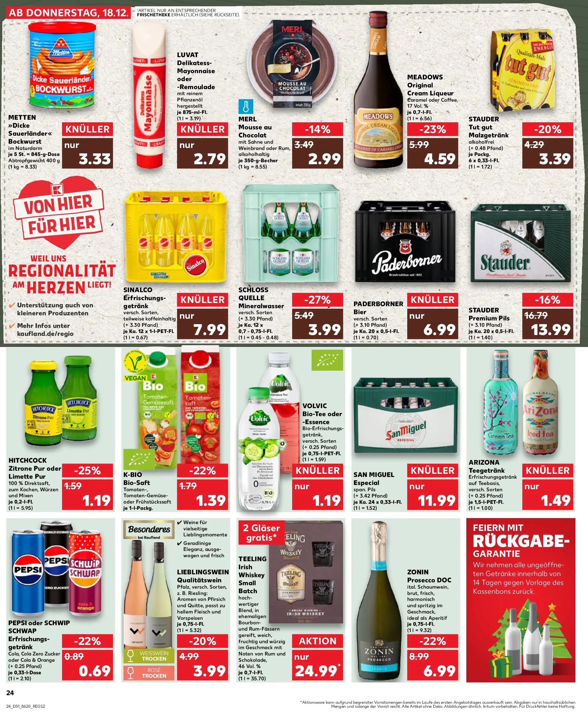 Prospekt Kaufland ab 22.12.2025 » Angebote Online zum Blättern | Seite: 24 | Produkte: Cola, Pils, Zucker, Pepsi