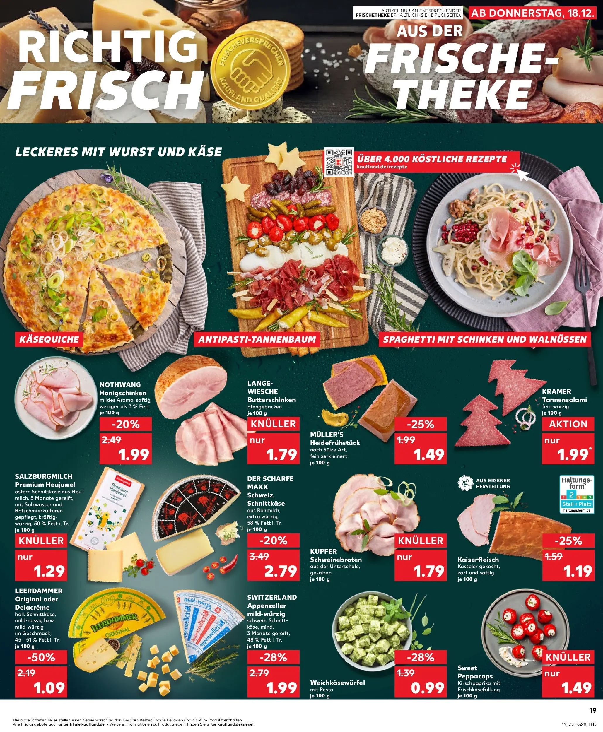 Prospekt Kaufland ab 22.12.2025 » Angebote Online zum Blättern | Seite: 19 | Produkte: Käse, Leerdammer, Wurst, Schinken