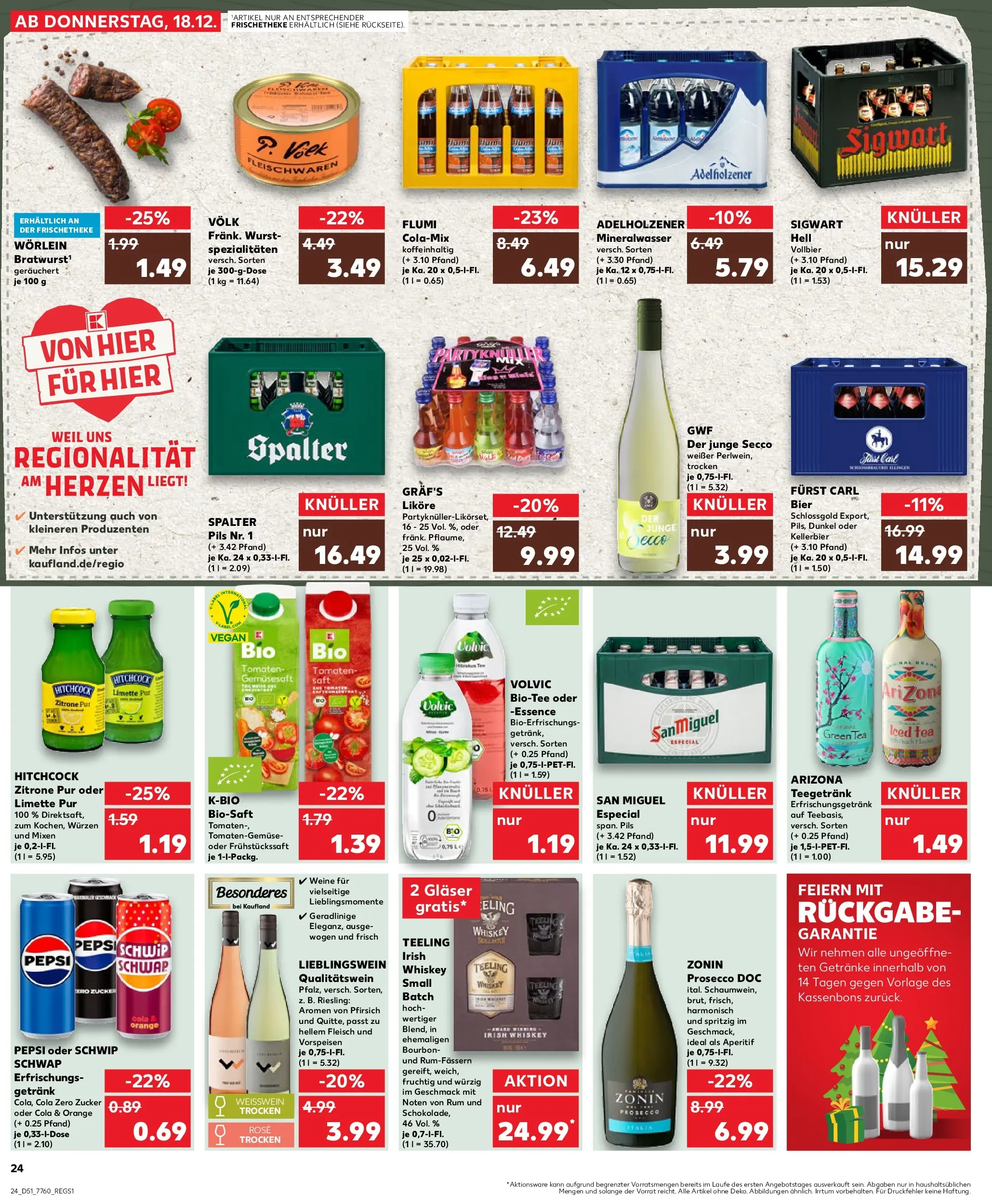 Prospekt Kaufland ab 22.12.2025 » Angebote Online zum Blättern | Seite: 24 | Produkte: Schwip schwap, Zitrone, Pepsi, Fleisch