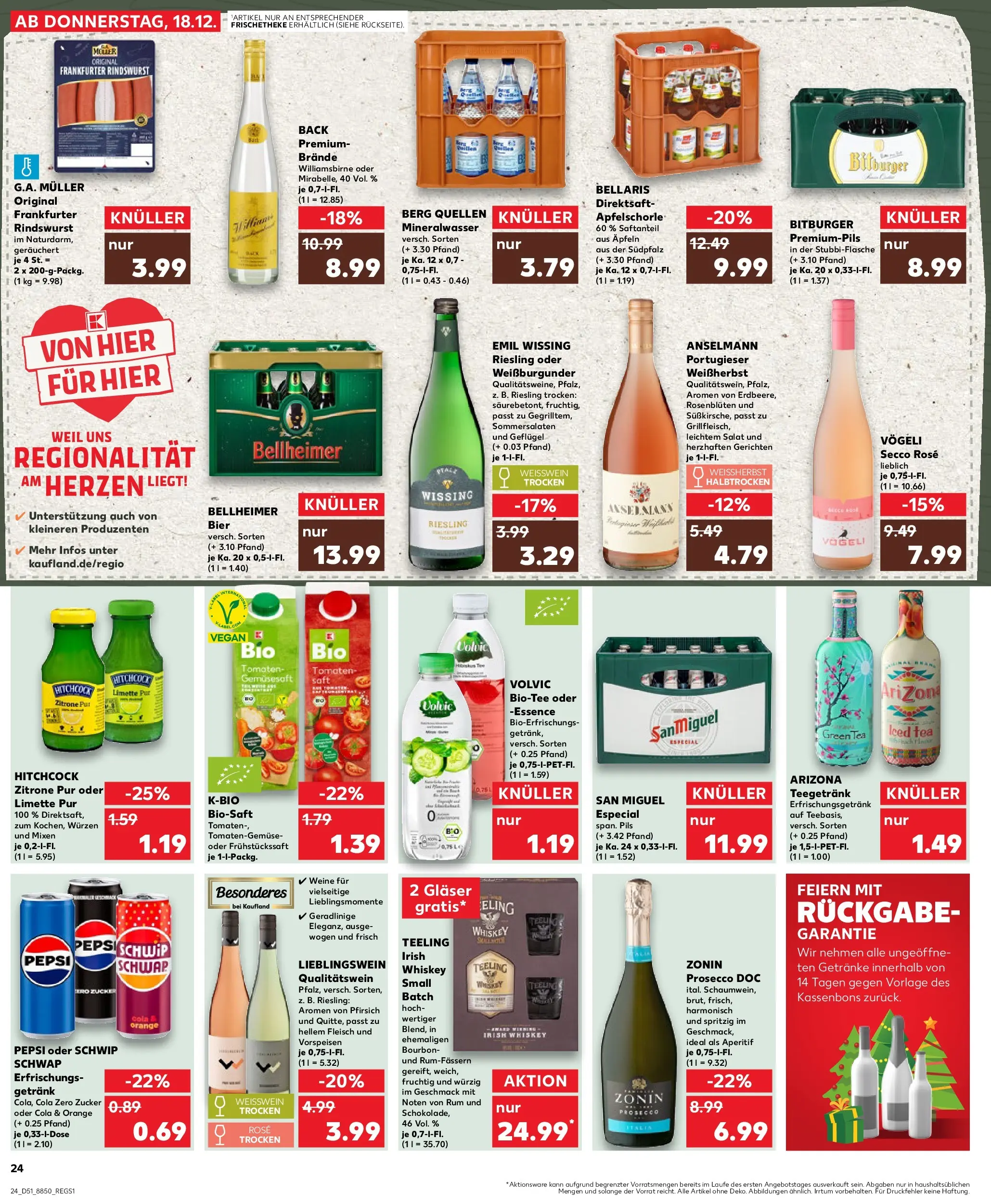 Prospekt Kaufland ab 22.12.2025 » Angebote Online zum Blättern | Seite: 24 | Produkte: Bitburger, Weißwein, Tomaten, Zucker