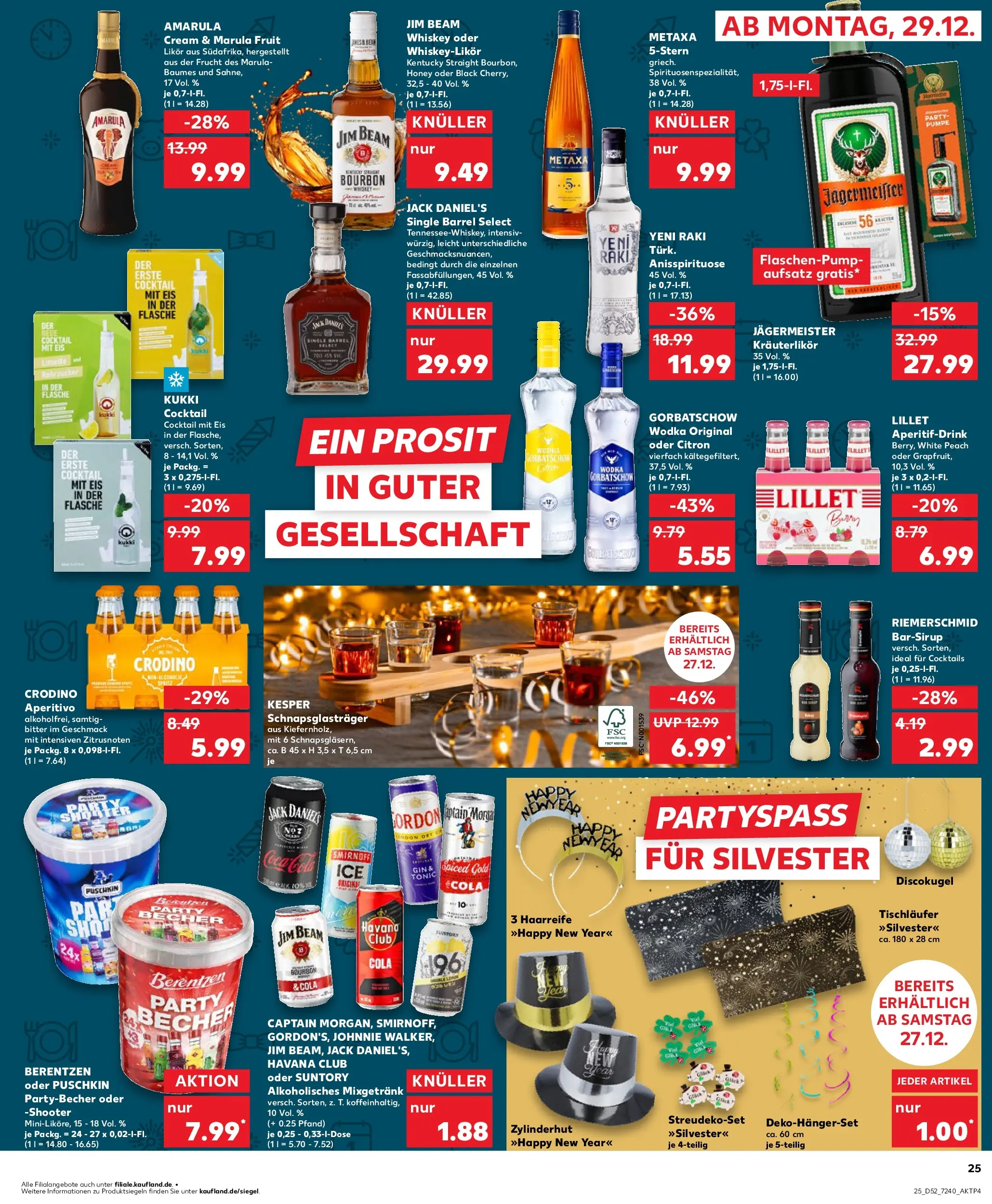 Prospekt Kaufland ab 26.12.2025 » Angebote Online zum Blättern | Seite: 25 | Produkte: Cola, Jack Daniel's, Lillet, Whiskey