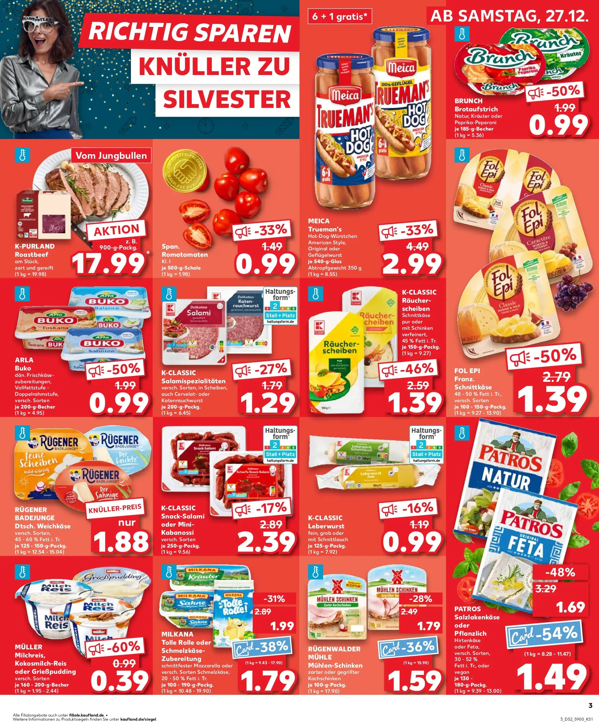 Prospekt Kaufland ab 26.12.2025 » Angebote Online zum Blättern | Seite: 3 | Produkte: Feta, Milkana, Schinken, Reis