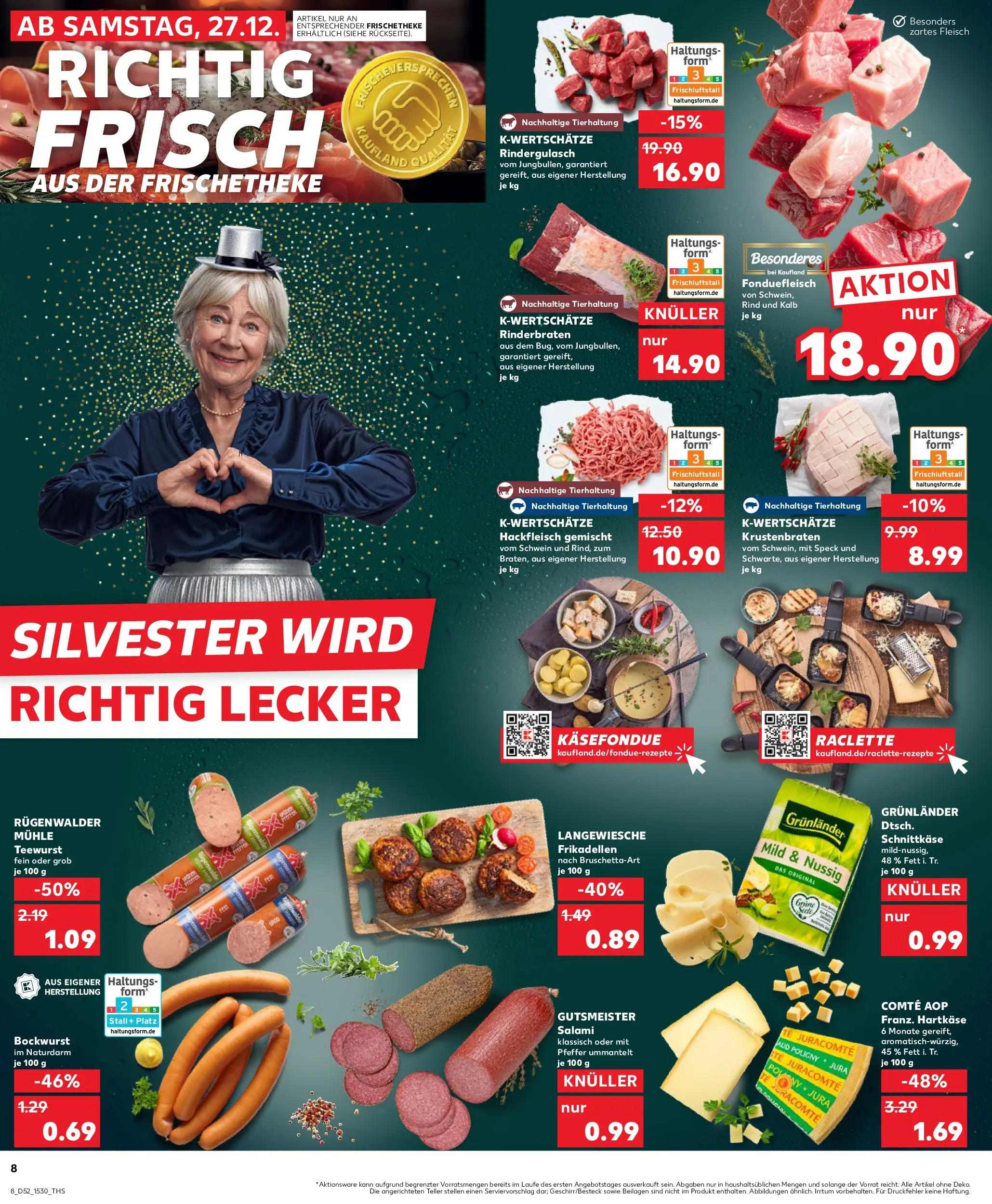 Prospekt Kaufland ab 26.12.2025 » Angebote Online zum Blättern | Seite: 8 | Produkte: Rindergulasch, Krustenbraten, Pfeffer, Hackfleisch