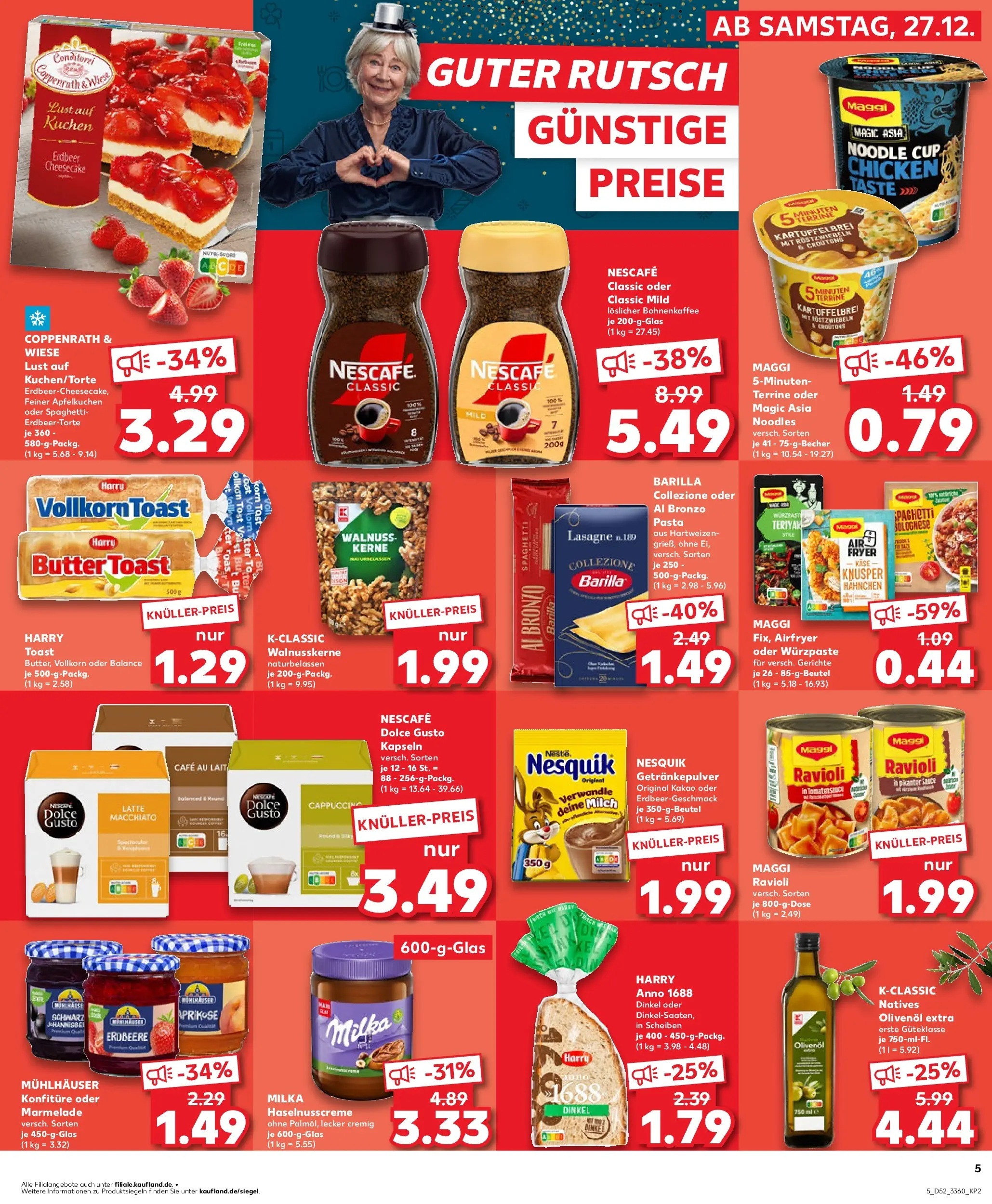 Prospekt Kaufland ab 26.12.2025 » Angebote Online zum Blättern | Seite: 5 | Produkte: Milch, Olivenol, Nescafe classic, Pasta