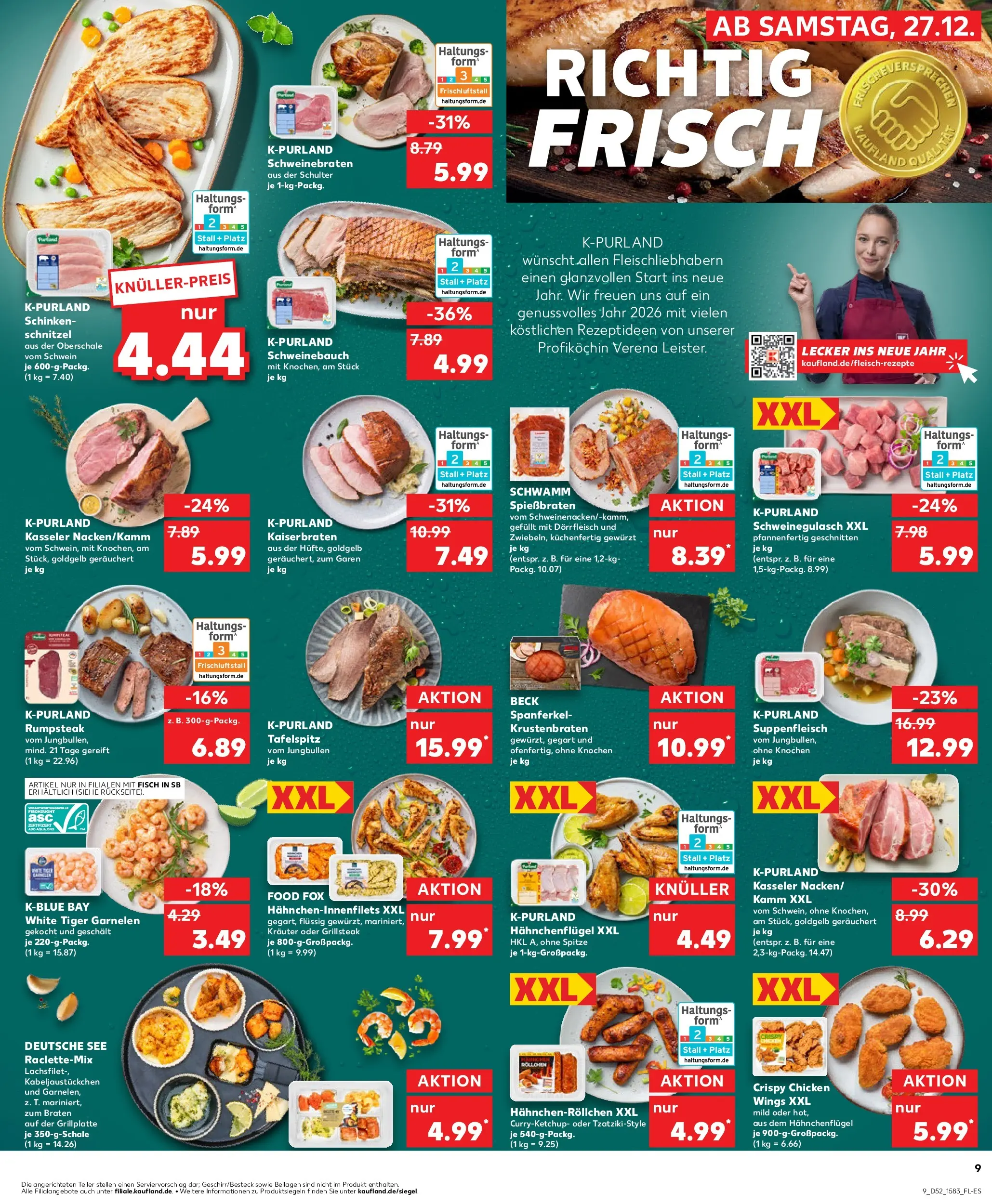 Prospekt Kaufland ab 26.12.2025 » Angebote Online zum Blättern | Seite: 9 | Produkte: Top, Rumpsteak, Garnelen, Steak