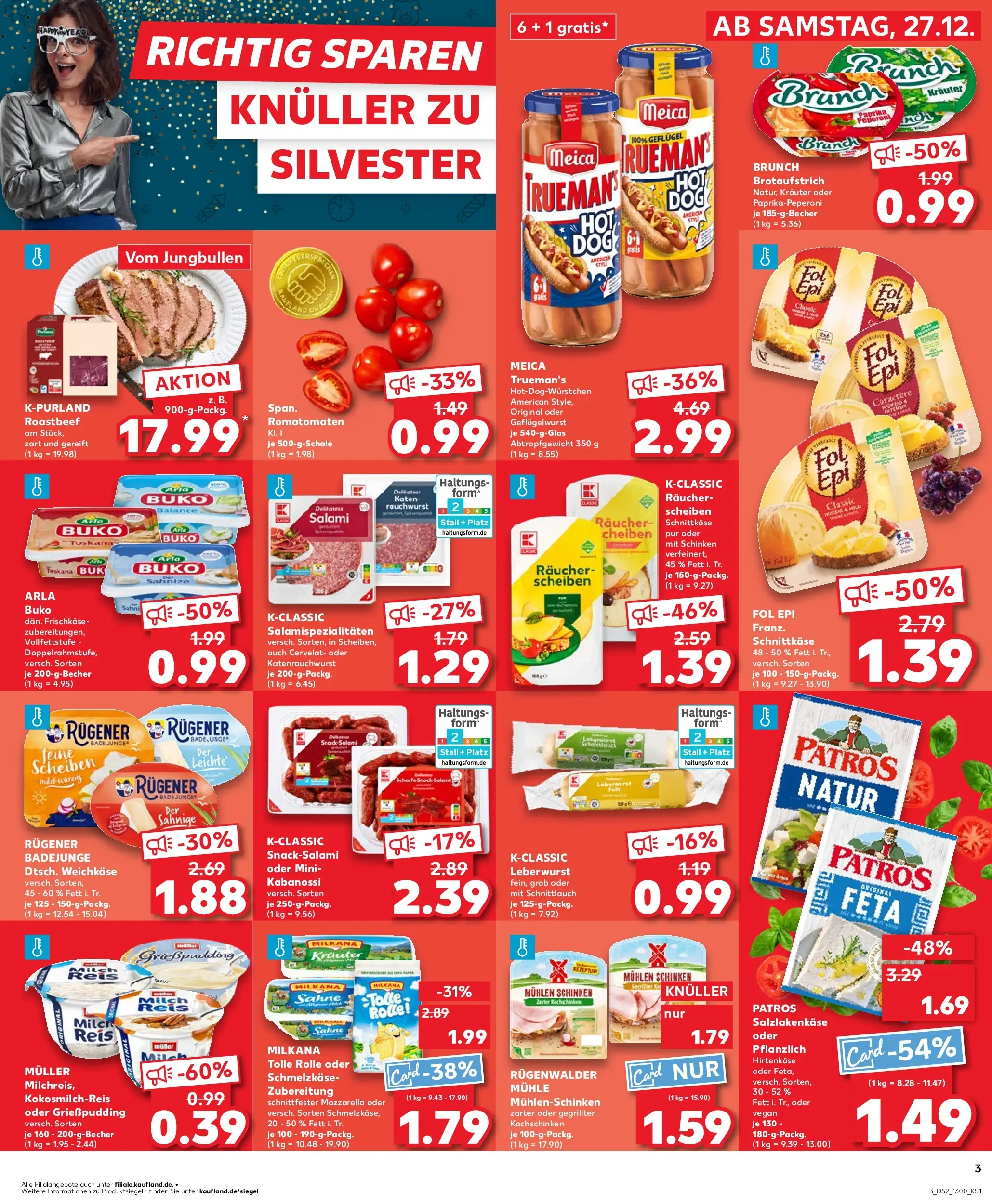 Prospekt Kaufland ab 27.12.2025 » Angebote Online zum Blättern | Seite: 3 | Produkte: Mühle, Milkana, Pudding, Schinken