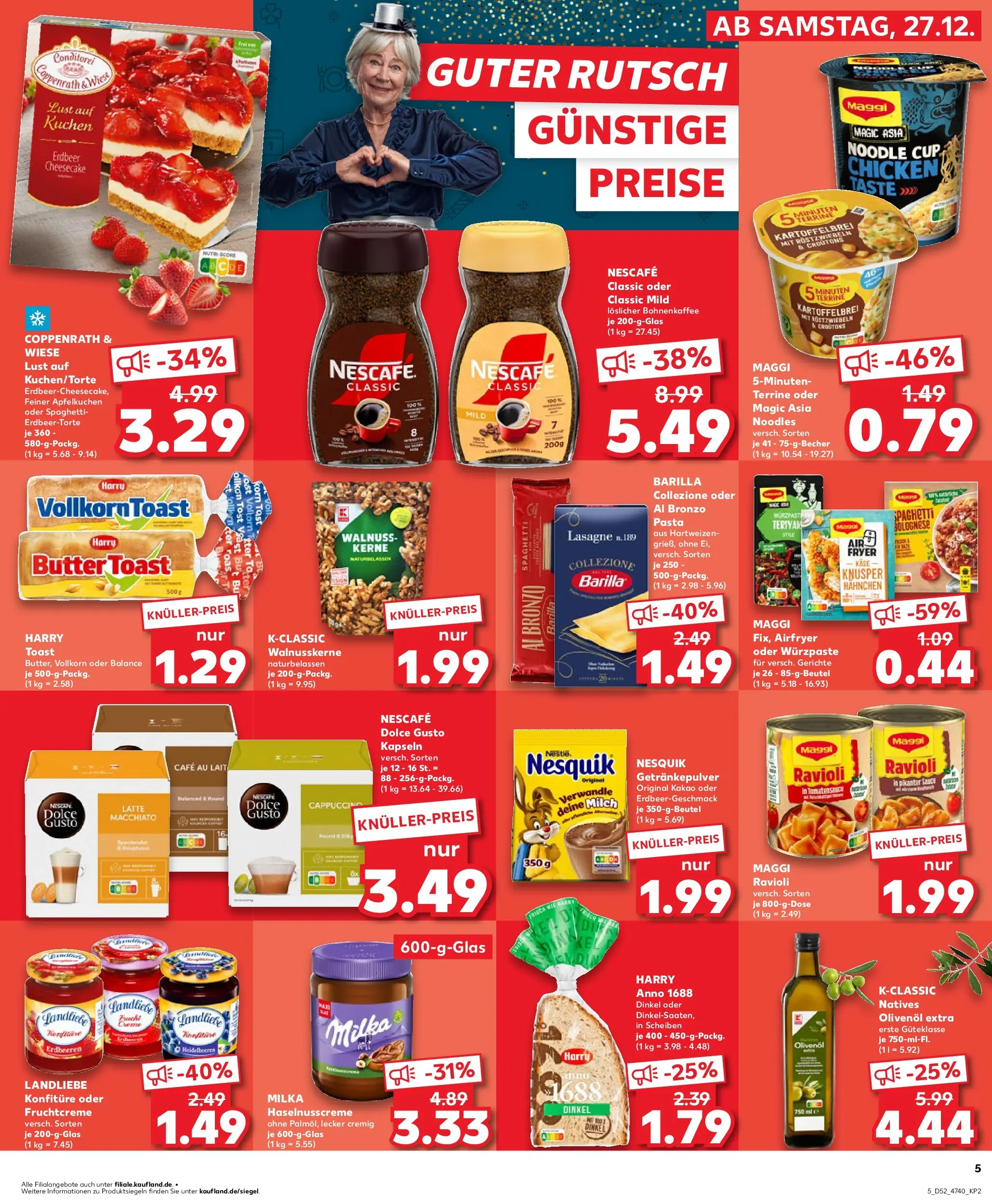 Prospekt Kaufland ab 26.12.2025 » Angebote Online zum Blättern | Seite: 5 | Produkte: Maggi, Käse, Nescafe classic, Kuchen
