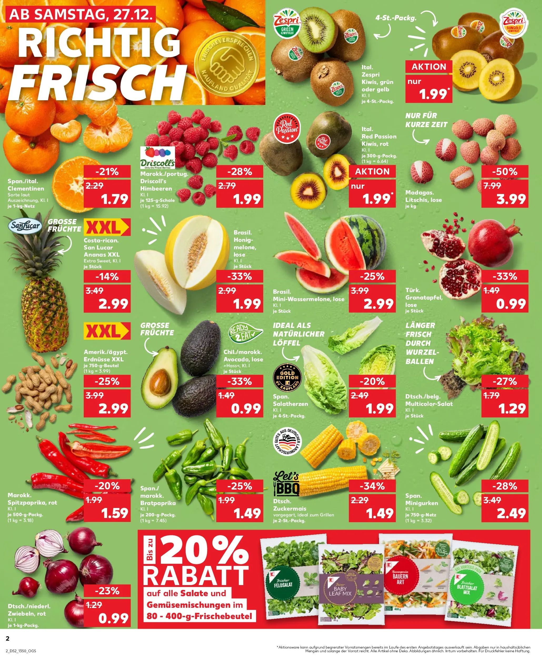 Prospekt Kaufland ab 26.12.2025 » Angebote Online zum Blättern | Seite: 2 | Produkte: Himbeeren, Ananas, Avocado, Kiwi